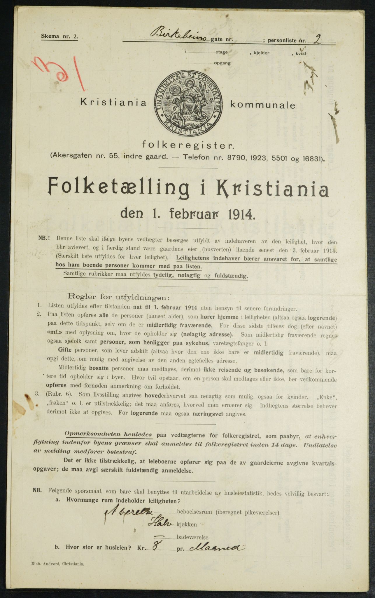 OBA, Municipal Census 1914 for Kristiania, 1914, p. 4953