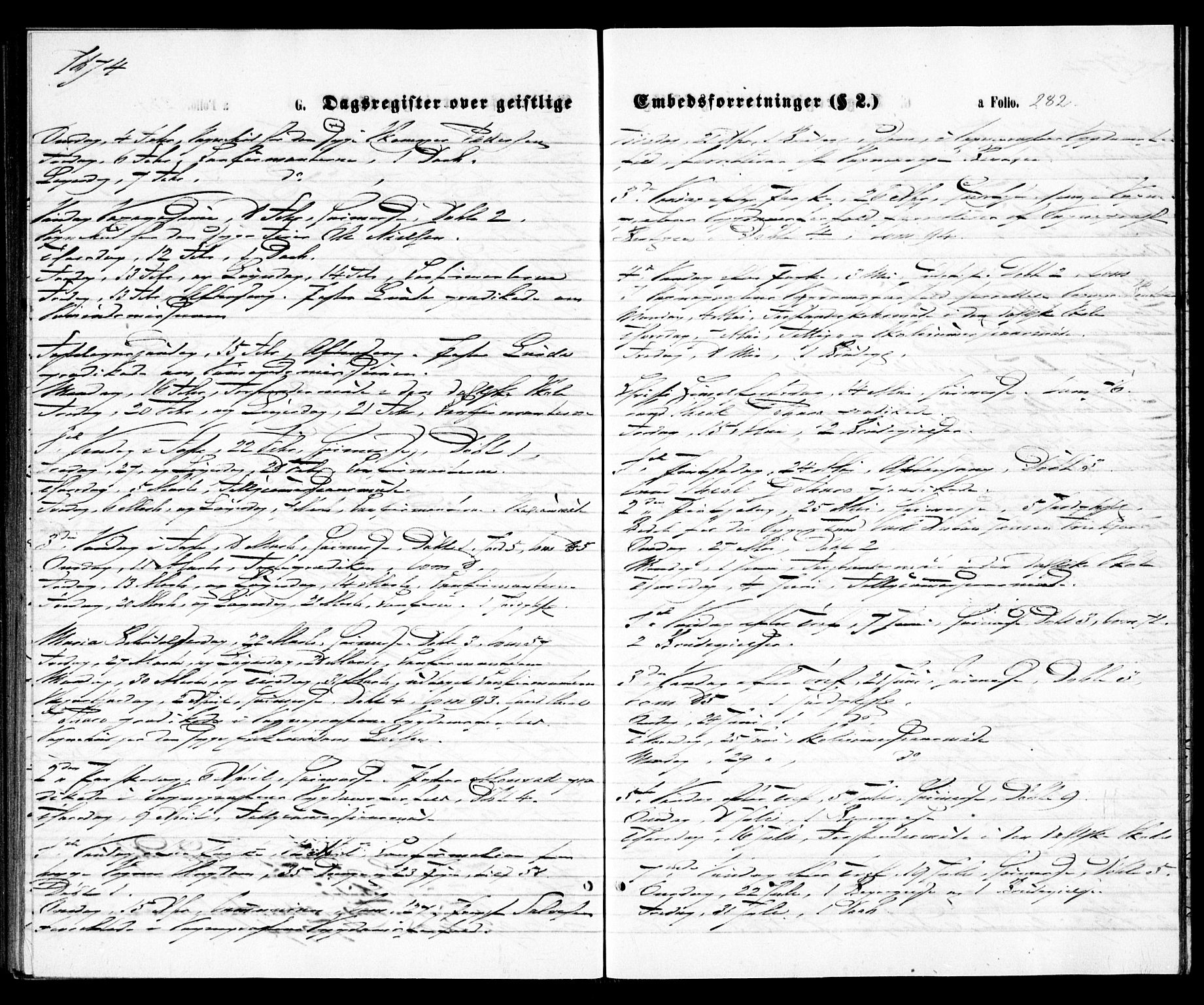 Grimstad sokneprestkontor, SAK/1111-0017/F/Fa/L0002: Parish register (official) no. A 1, 1869-1881, p. 282