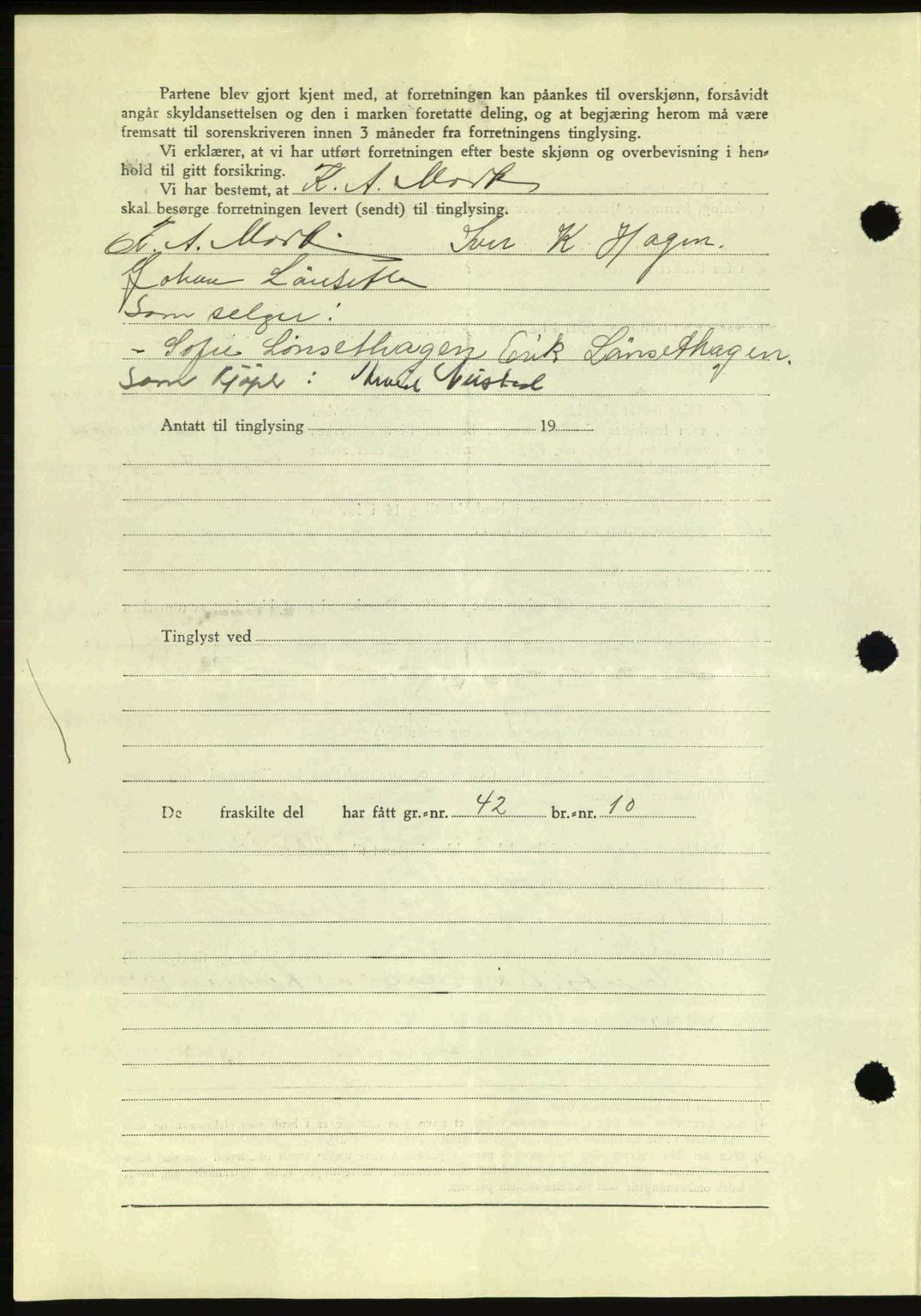 Romsdal sorenskriveri, AV/SAT-A-4149/1/2/2C: Mortgage book no. A11, 1941-1942, Diary no: : 2133/1941