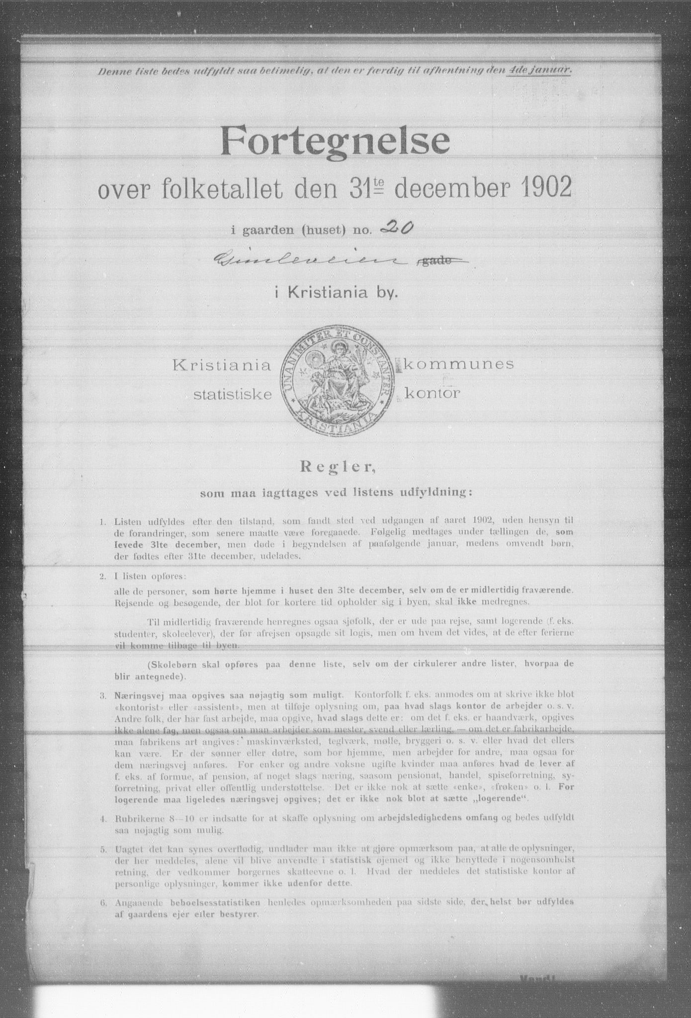 OBA, Municipal Census 1902 for Kristiania, 1902, p. 5537