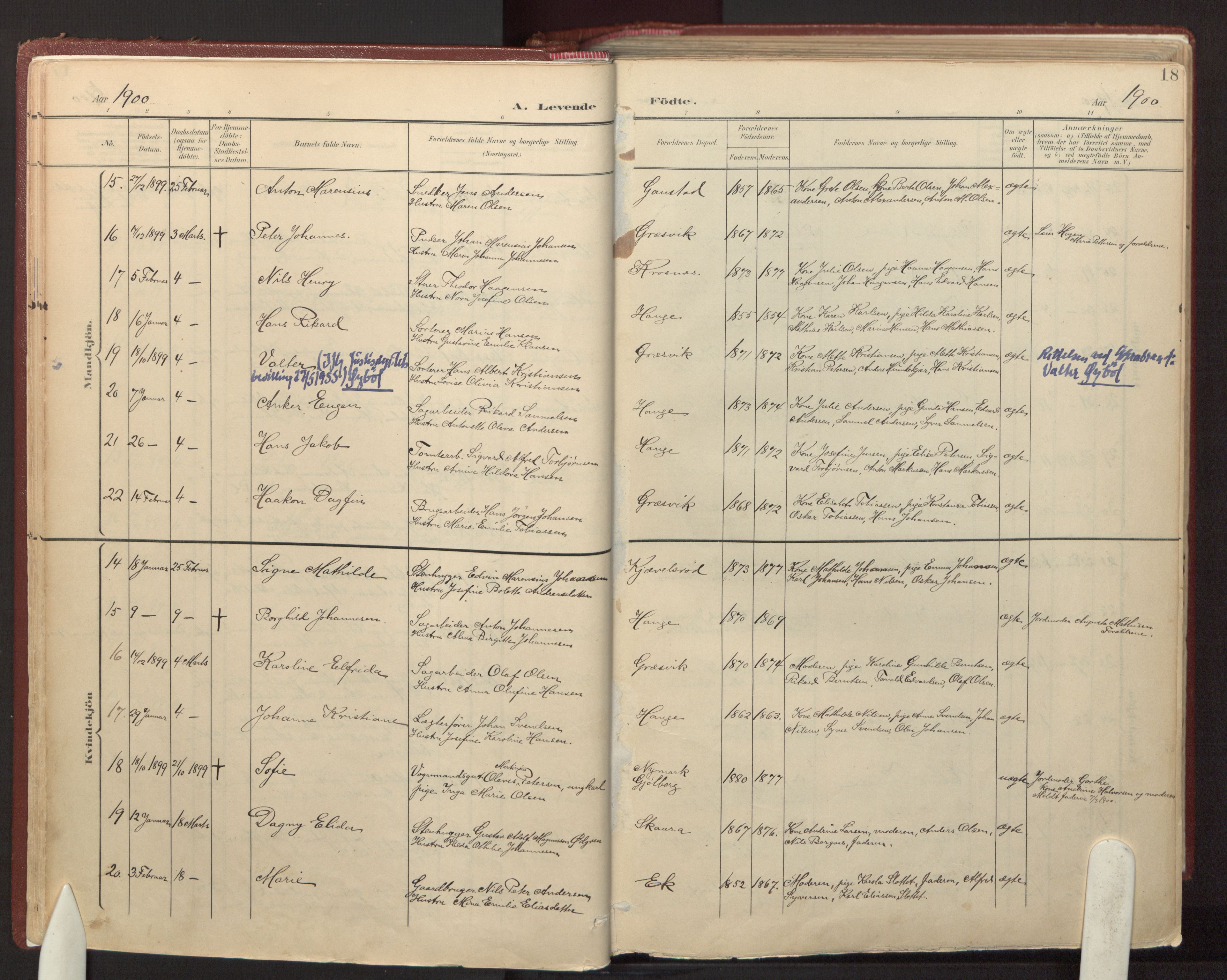 Onsøy prestekontor Kirkebøker, SAO/A-10914/F/Fa: Parish register (official) no. I 8, 1899-1923, p. 18