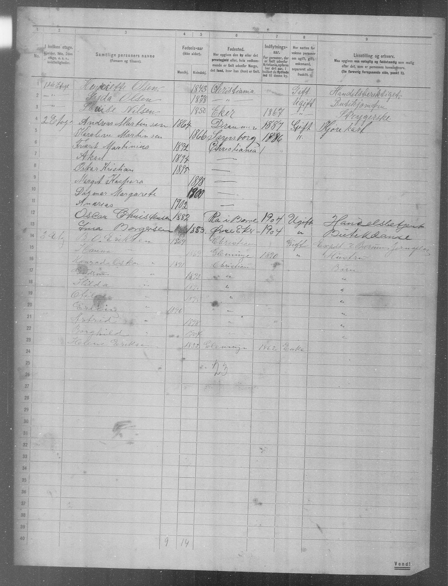 OBA, Municipal Census 1904 for Kristiania, 1904, p. 2440