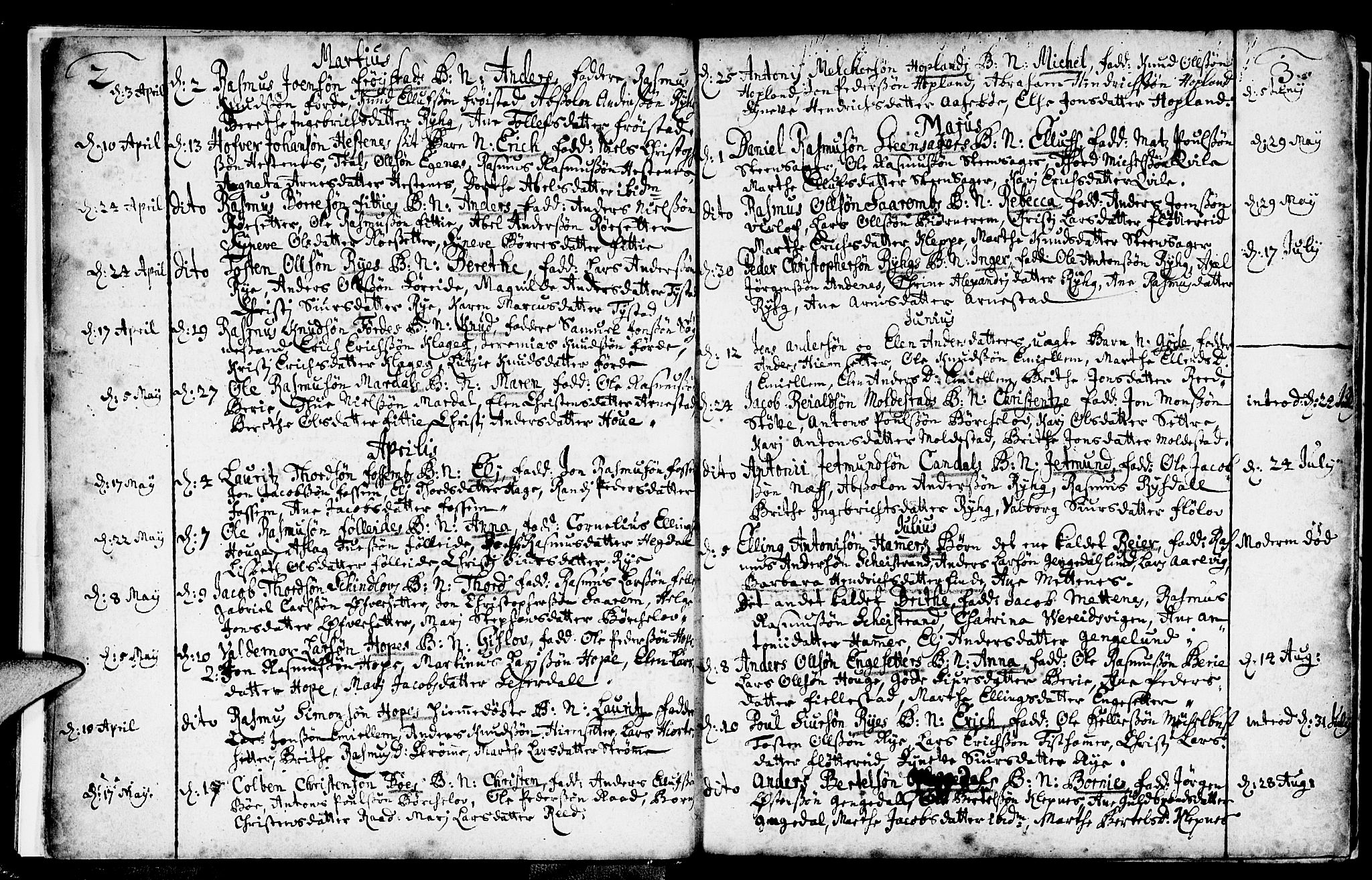 Gloppen sokneprestembete, AV/SAB-A-80101/H/Haa/Haaa/L0002: Parish register (official) no. A 2, 1712-1735, p. 2-3