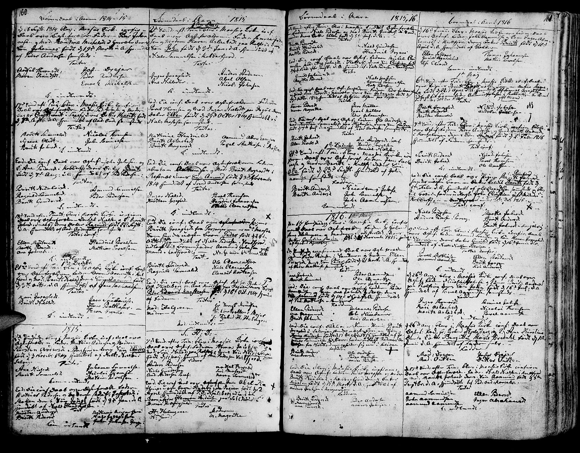 Måsøy sokneprestkontor, AV/SATØ-S-1348/H/Ha/L0001kirke: Parish register (official) no. 1, 1806-1851, p. 160-161