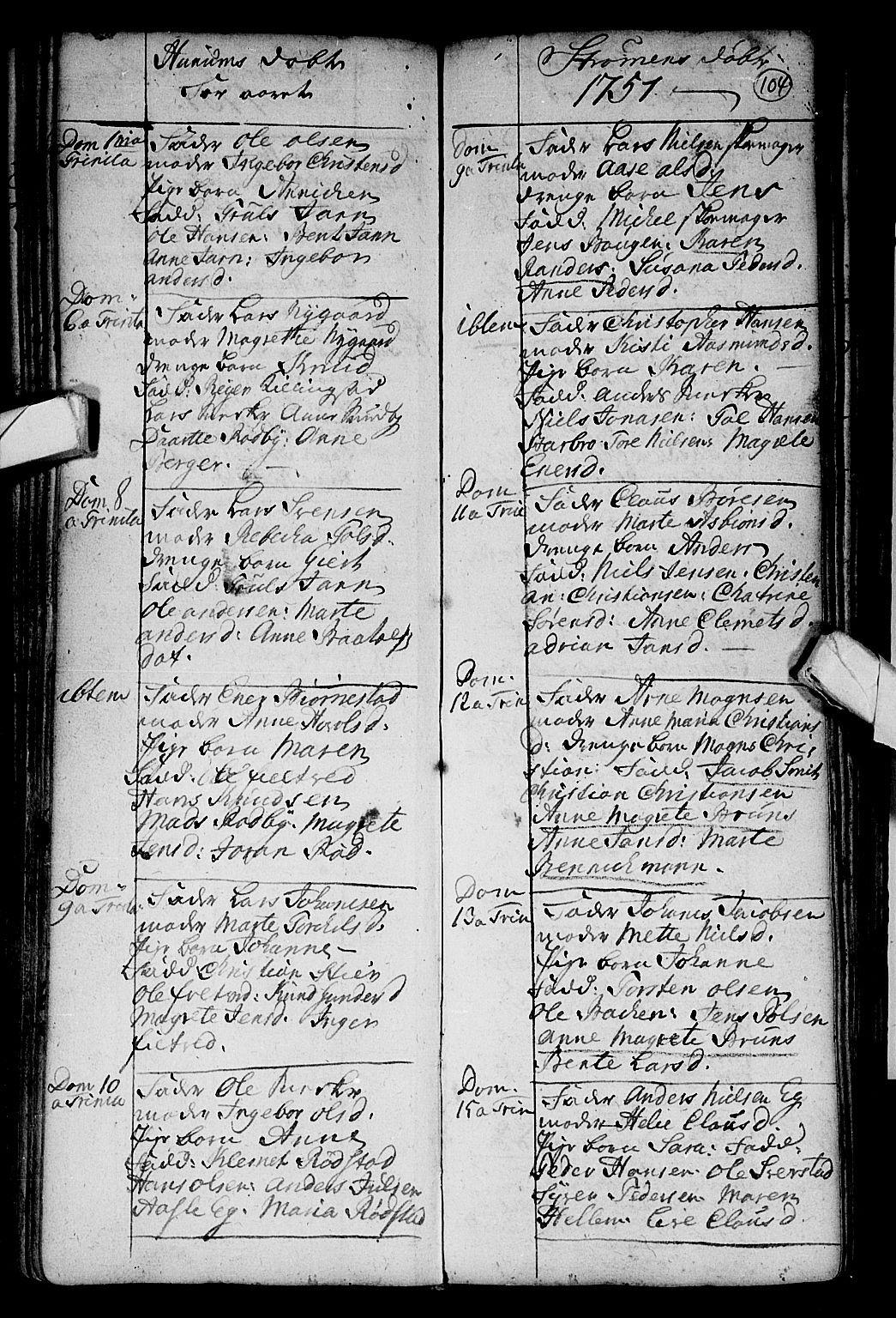 Hurum kirkebøker, AV/SAKO-A-229/F/Fa/L0002: Parish register (official) no. 2, 1733-1757, p. 104