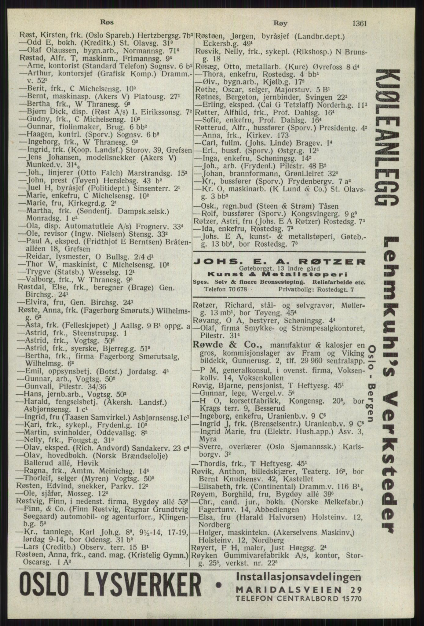 Kristiania/Oslo adressebok, PUBL/-, 1941, p. 1361