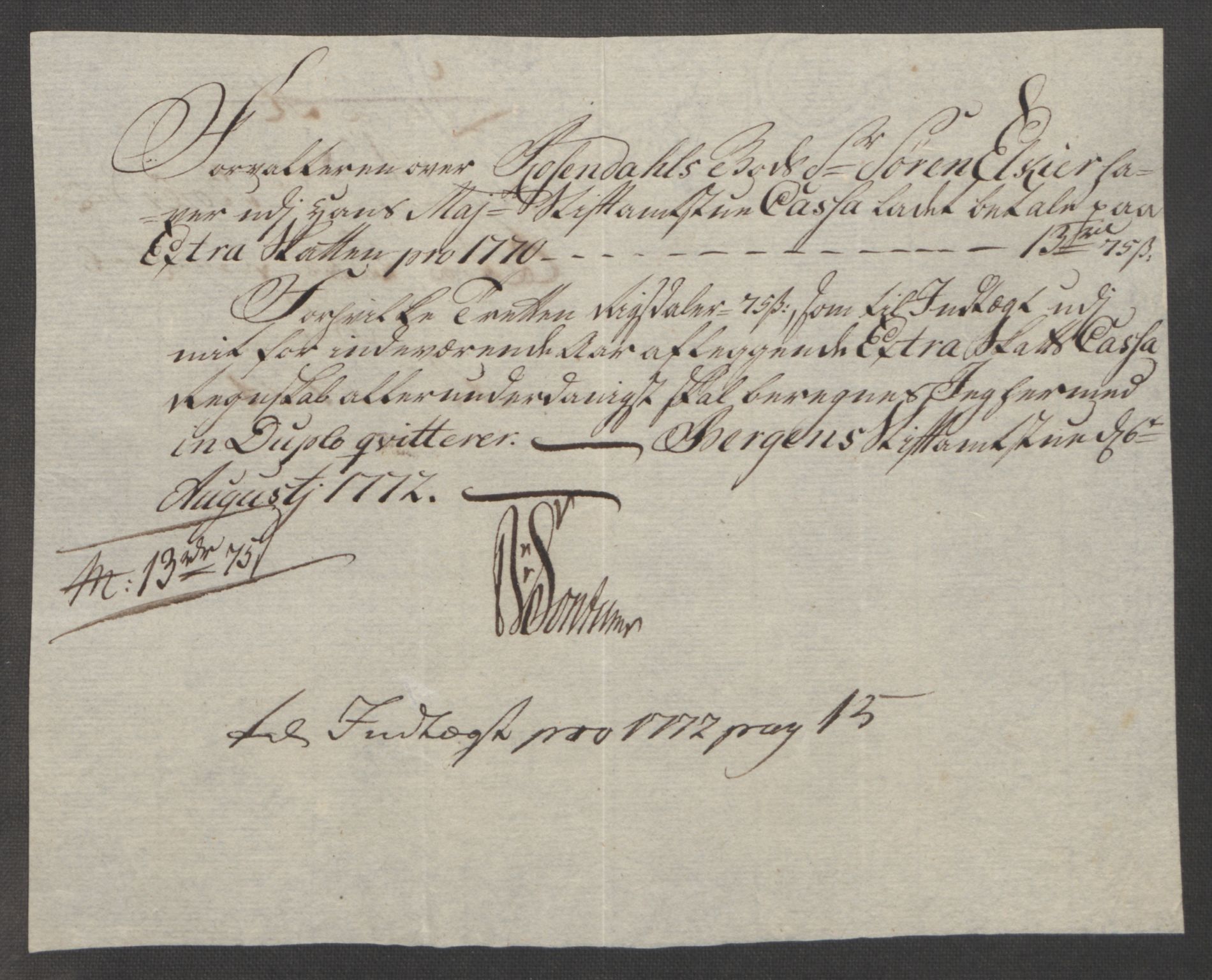 Rentekammeret inntil 1814, Reviderte regnskaper, Fogderegnskap, AV/RA-EA-4092/R49/L3157: Ekstraskatten Rosendal Baroni, 1762-1772, p. 347