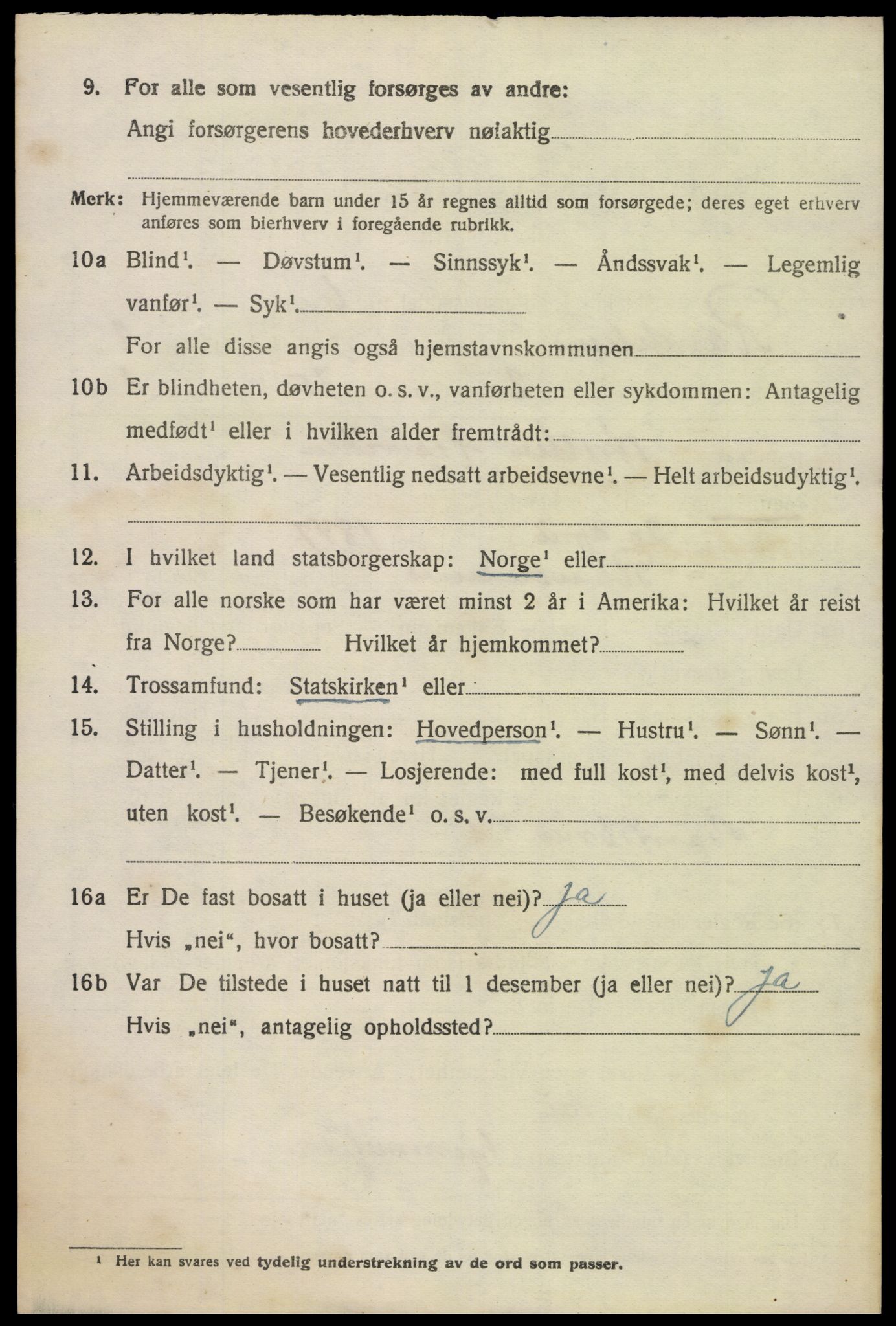 SAK, 1920 census for Randesund, 1920, p. 1105