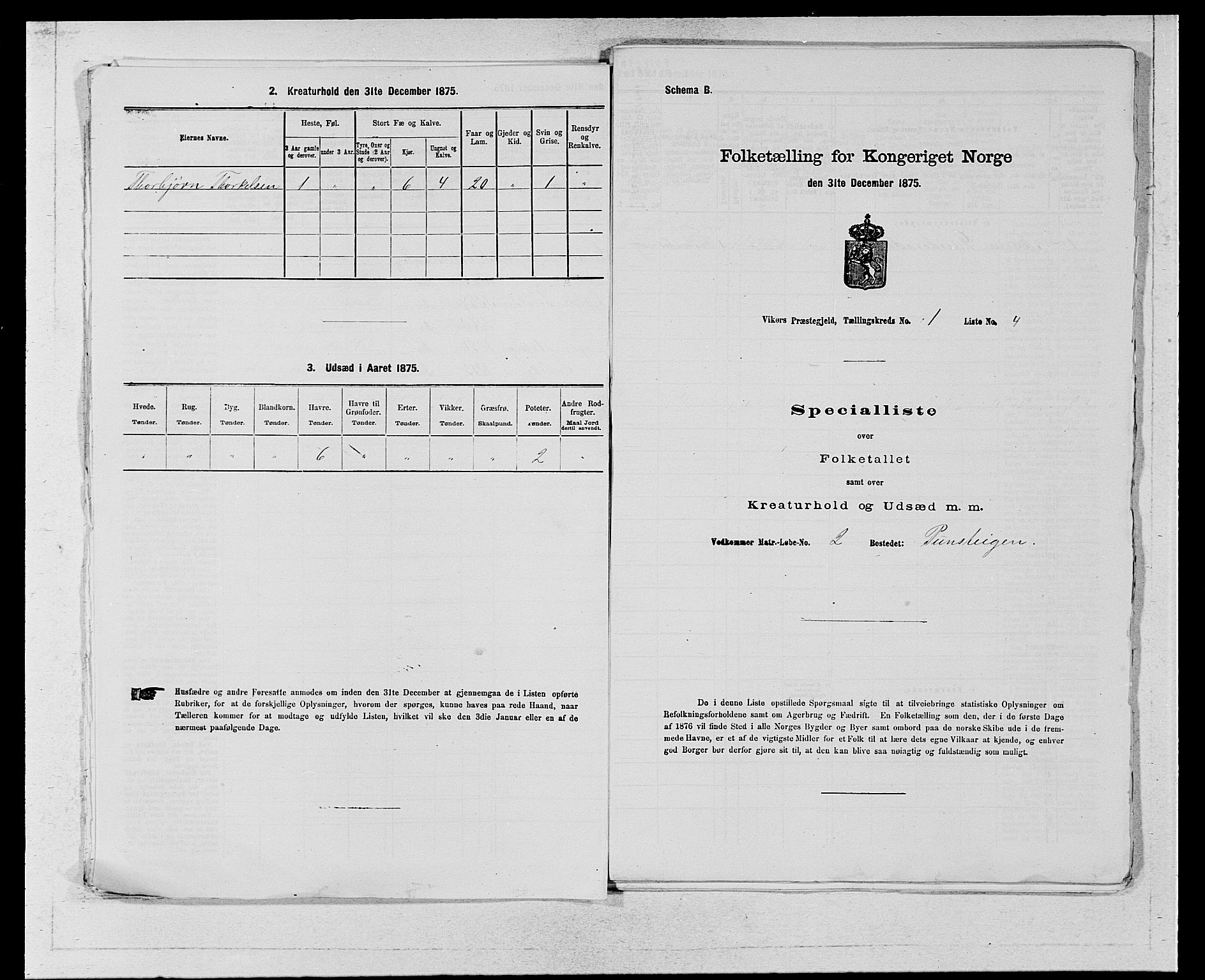 SAB, 1875 census for 1238P Vikør, 1875, p. 27