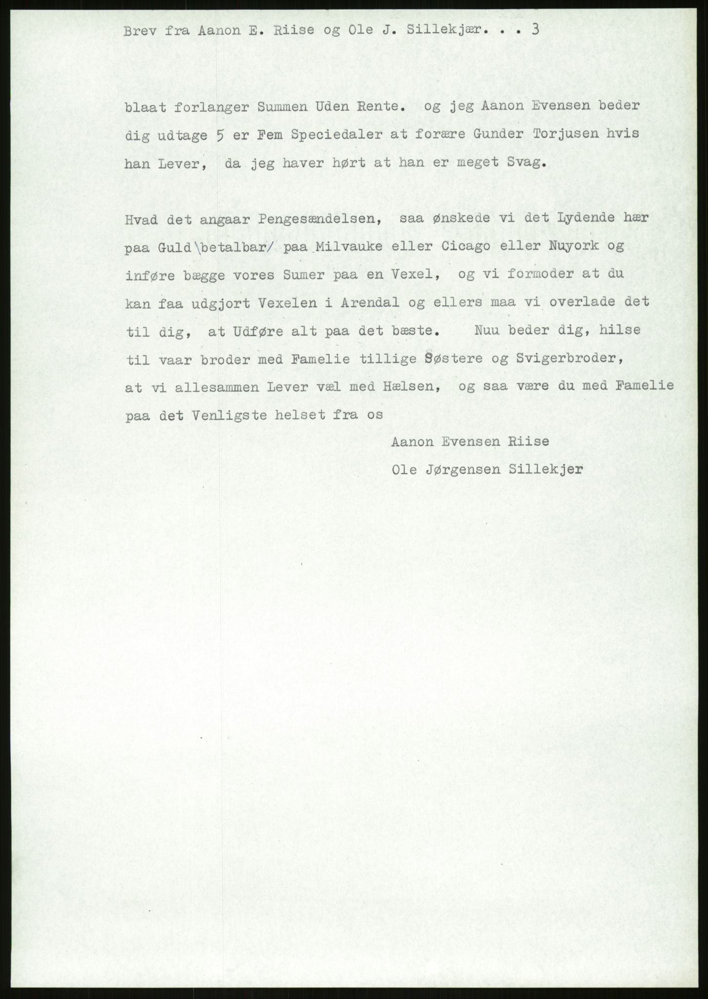 Samlinger til kildeutgivelse, Amerikabrevene, RA/EA-4057/F/L0026: Innlån fra Aust-Agder: Aust-Agder-Arkivet - Erickson, 1838-1914, p. 497