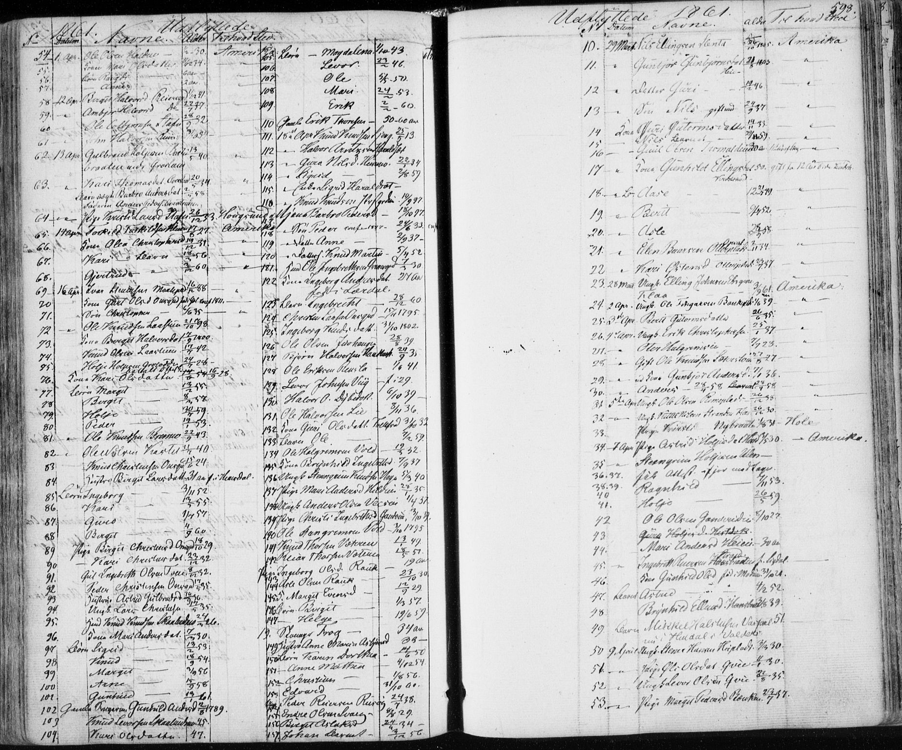 Nes kirkebøker, SAKO/A-236/F/Fa/L0009: Parish register (official) no. 9, 1834-1863, p. 598