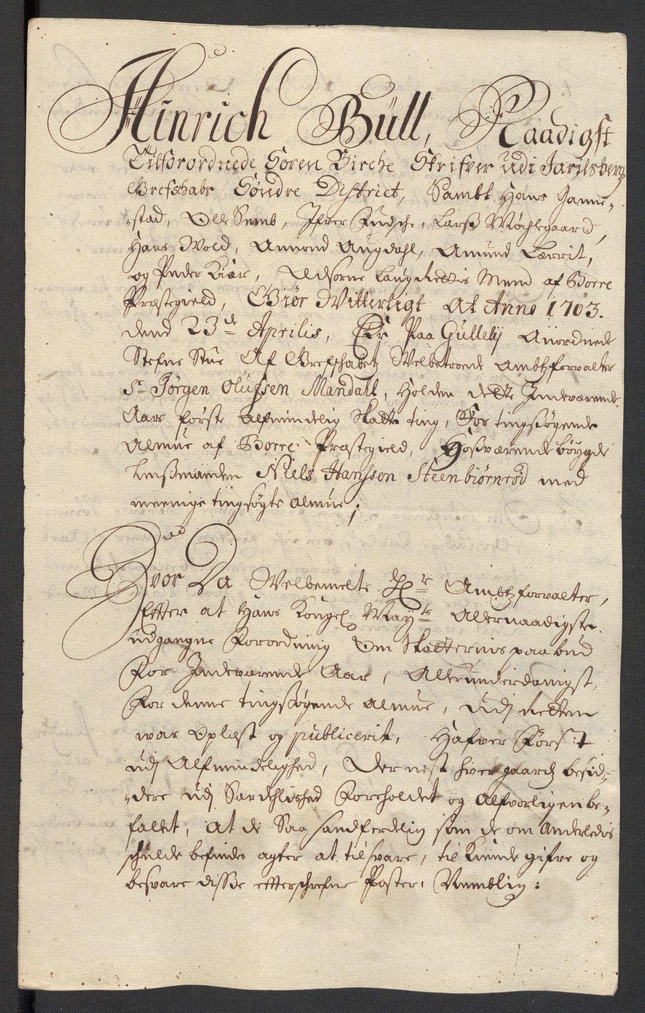 Rentekammeret inntil 1814, Reviderte regnskaper, Fogderegnskap, RA/EA-4092/R32/L1871: Fogderegnskap Jarlsberg grevskap, 1703-1705, p. 26
