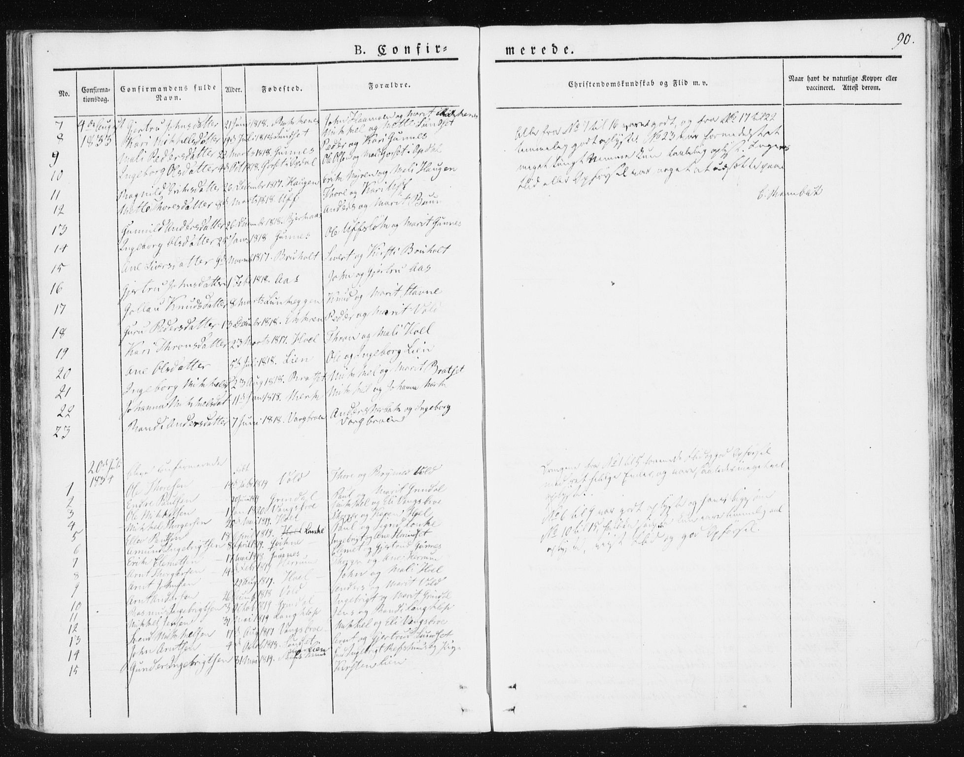 Ministerialprotokoller, klokkerbøker og fødselsregistre - Sør-Trøndelag, SAT/A-1456/674/L0869: Parish register (official) no. 674A01, 1829-1860, p. 90