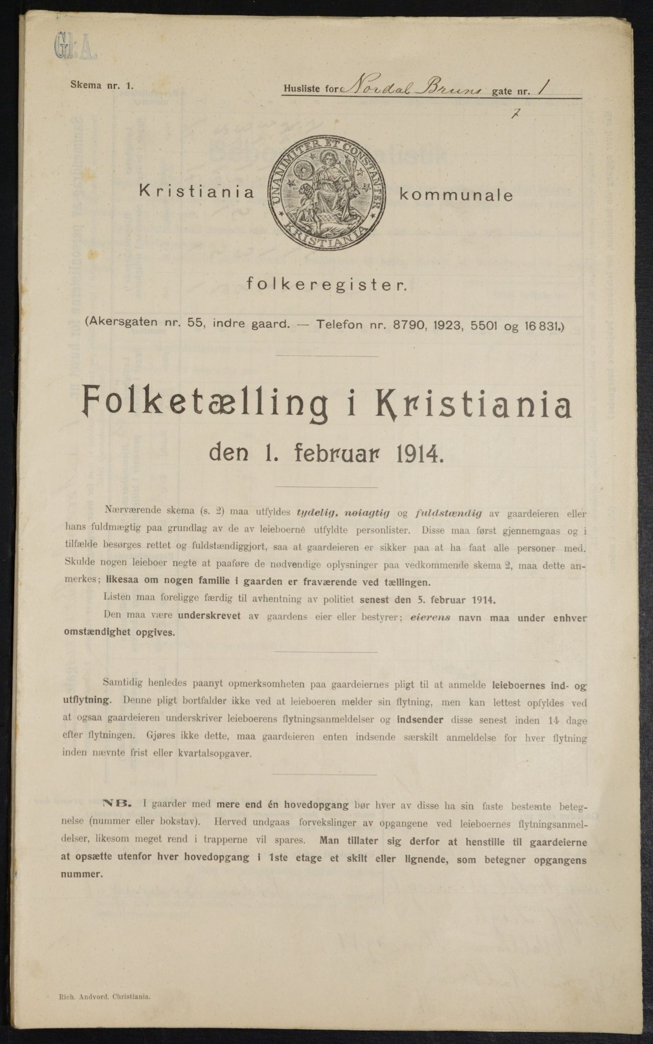 OBA, Municipal Census 1914 for Kristiania, 1914, p. 72141