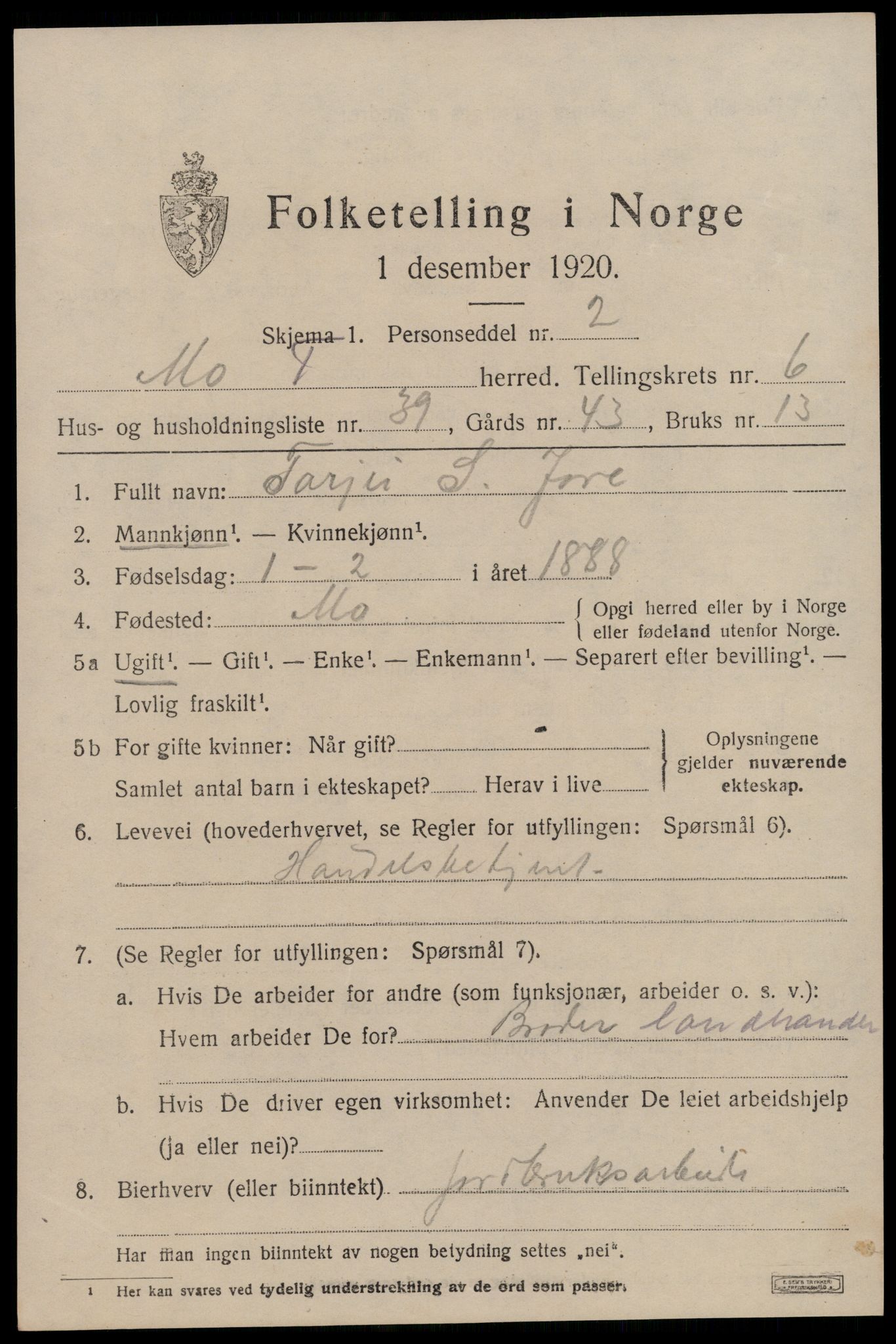 SAKO, 1920 census for Mo, 1920, p. 2584