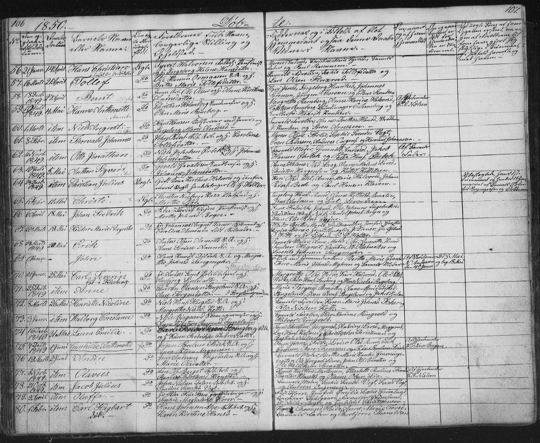 Kongsberg kirkebøker, SAKO/A-22/G/Ga/L0002: Parish register (copy) no. 2, 1839-1858, p. 106-107