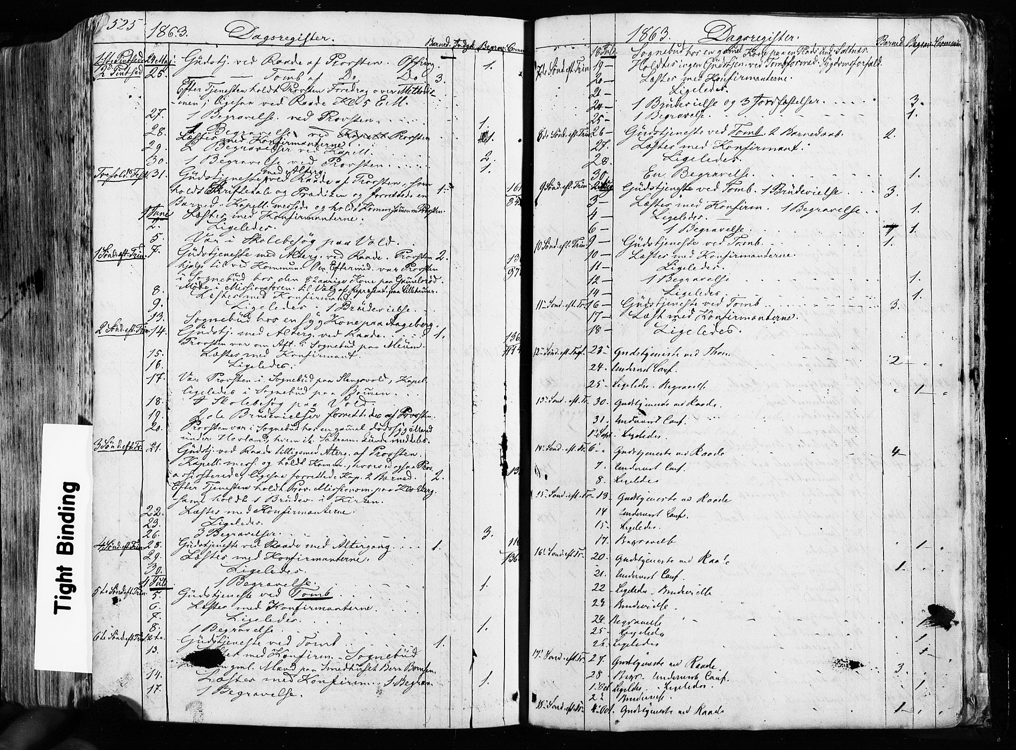 Råde prestekontor kirkebøker, AV/SAO-A-2009/F/Fa/L0006: Parish register (official) no. 6, 1854-1877, p. 525