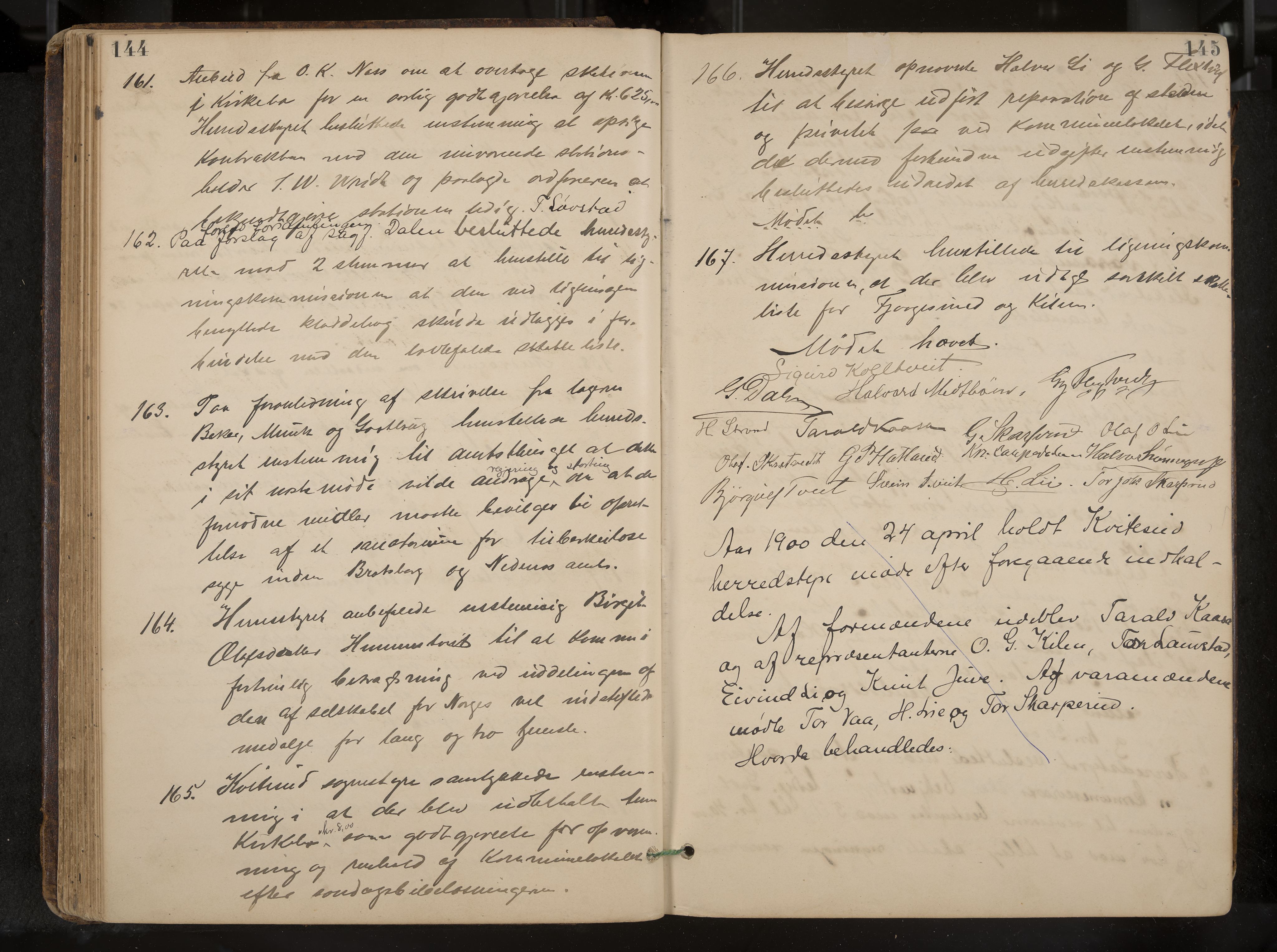 Kviteseid formannskap og sentraladministrasjon, IKAK/0829021/A/Aa/L0004: Møtebok, 1896-1911, p. 144-145