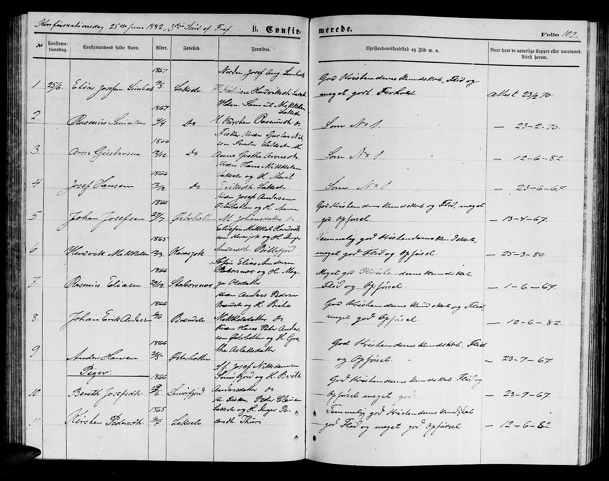 Kistrand/Porsanger sokneprestembete, SATØ/S-1351/H/Hb/L0003.klokk: Parish register (copy) no. 3, 1874-1885, p. 102