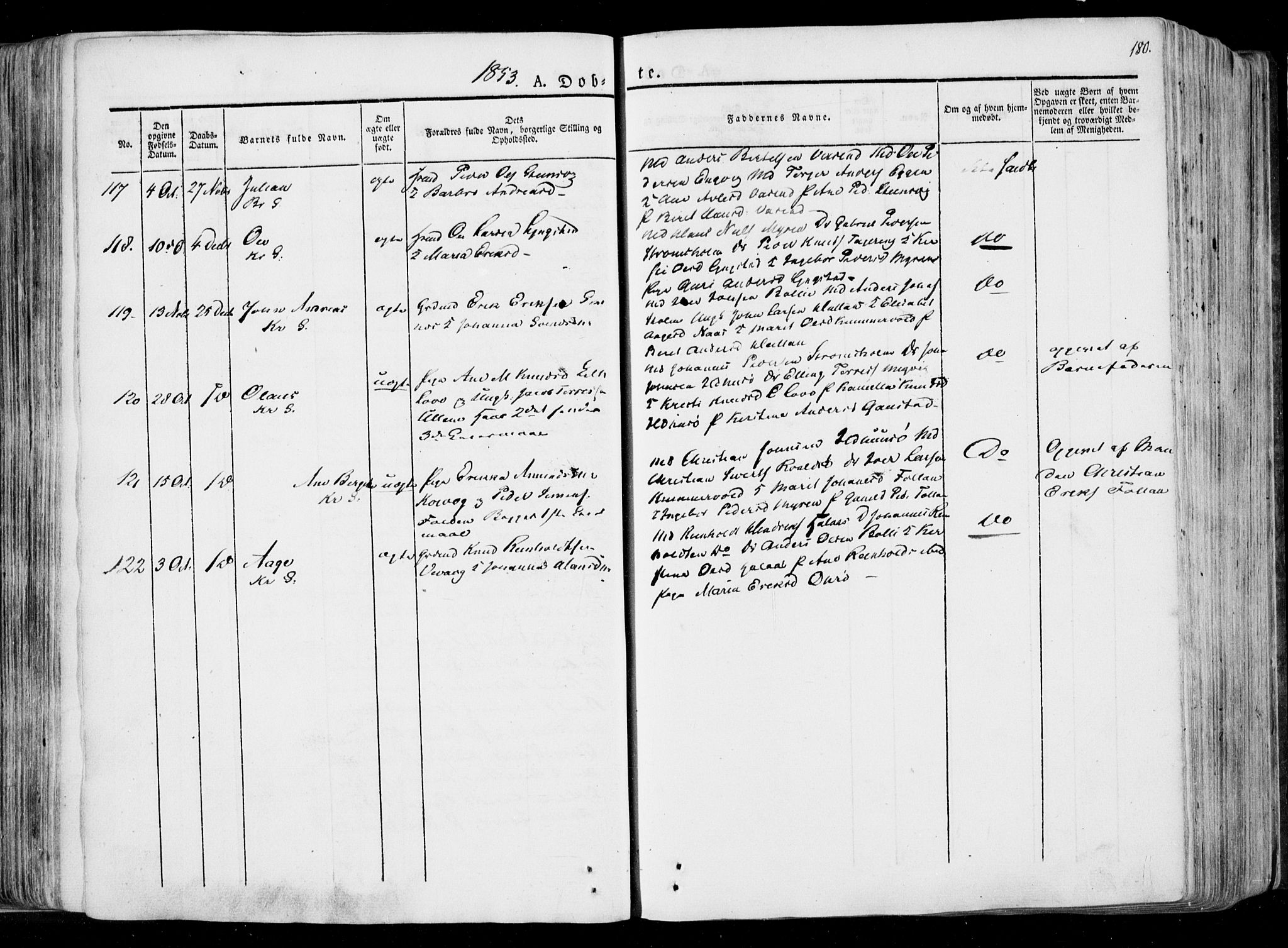 Ministerialprotokoller, klokkerbøker og fødselsregistre - Møre og Romsdal, AV/SAT-A-1454/568/L0803: Parish register (official) no. 568A10, 1830-1853, p. 180