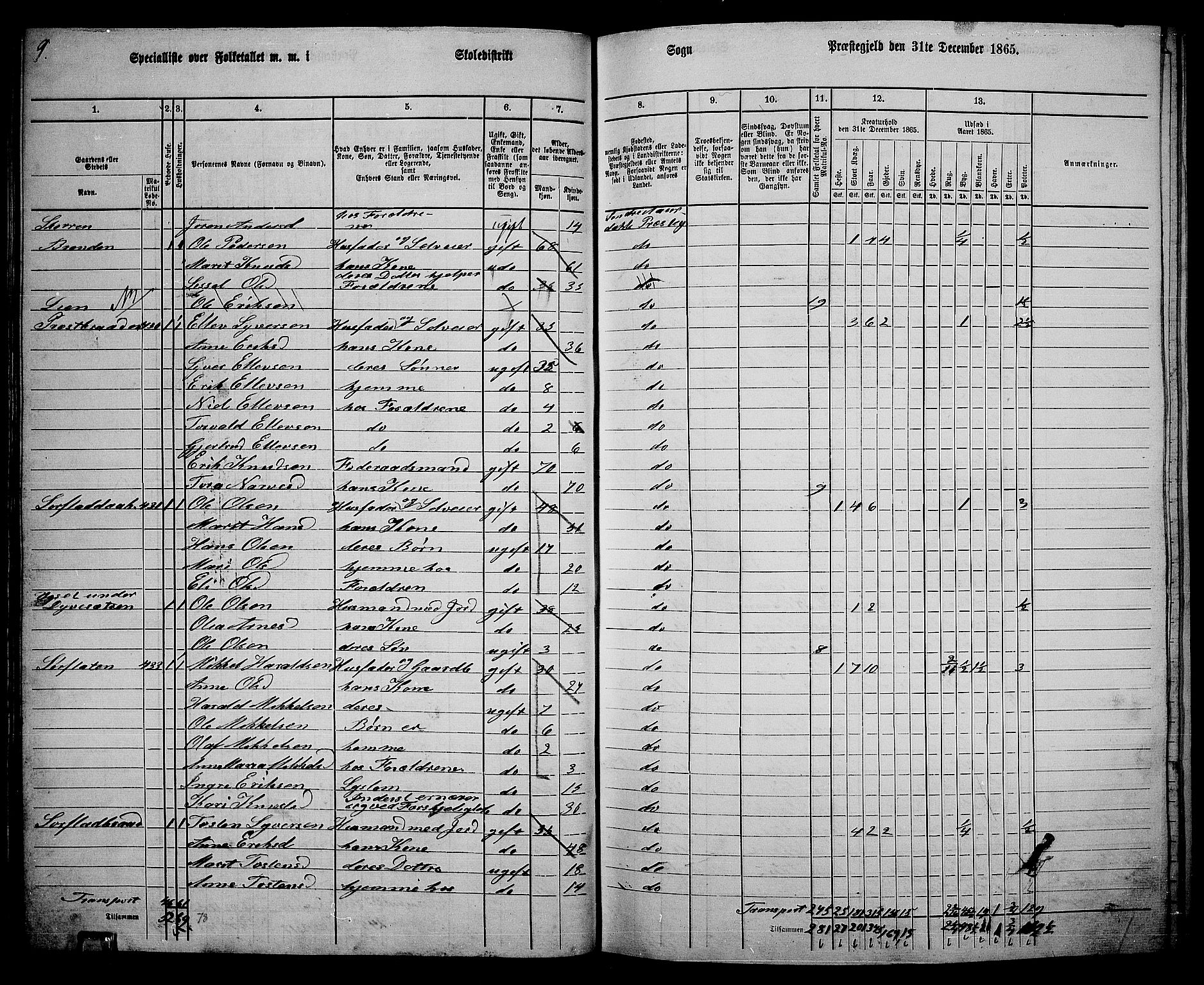 RA, 1865 census for Sør-Aurdal, 1865, p. 57