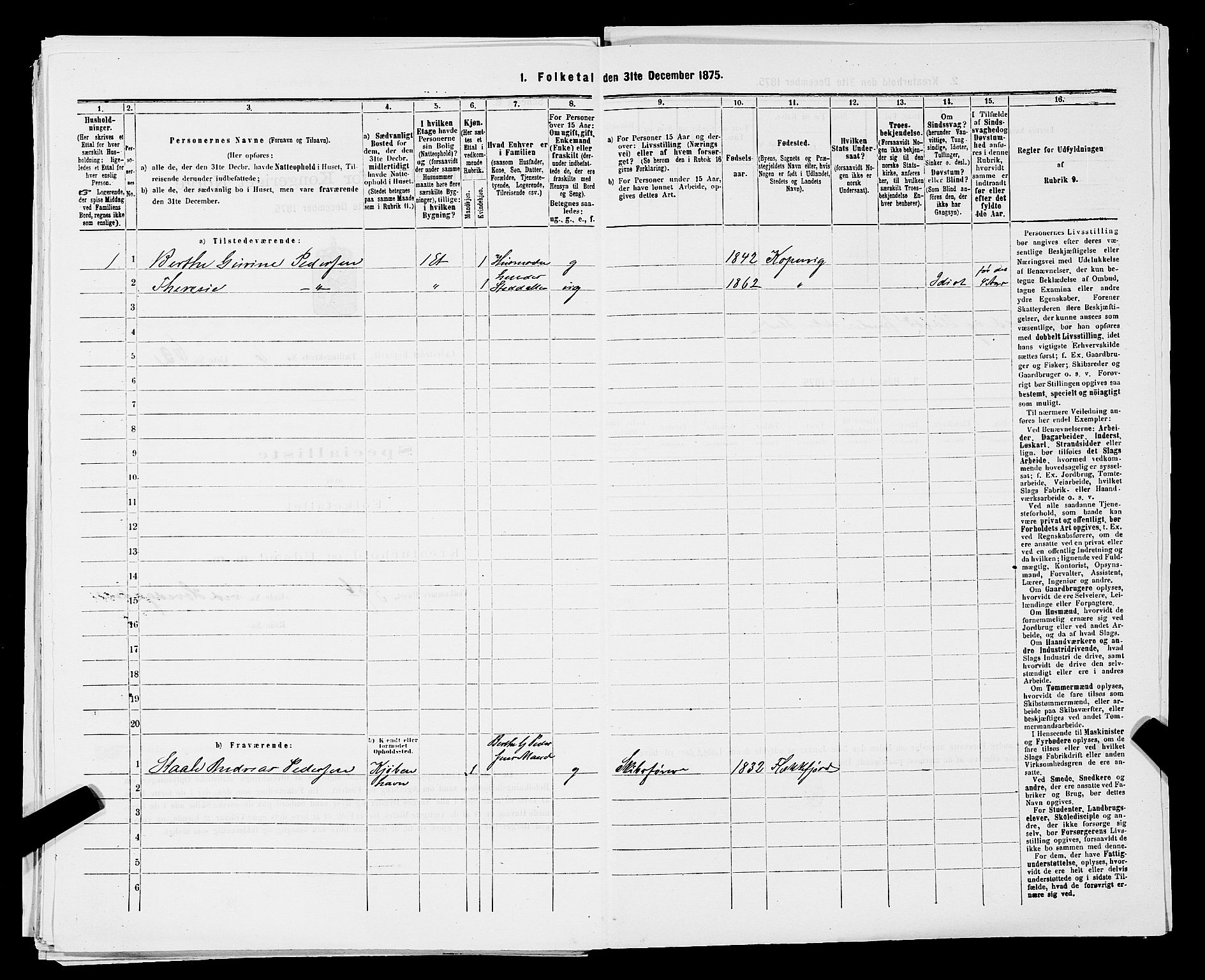 SAST, 1875 census for 1105B Avaldsnes/Kopervik, 1875, p. 123