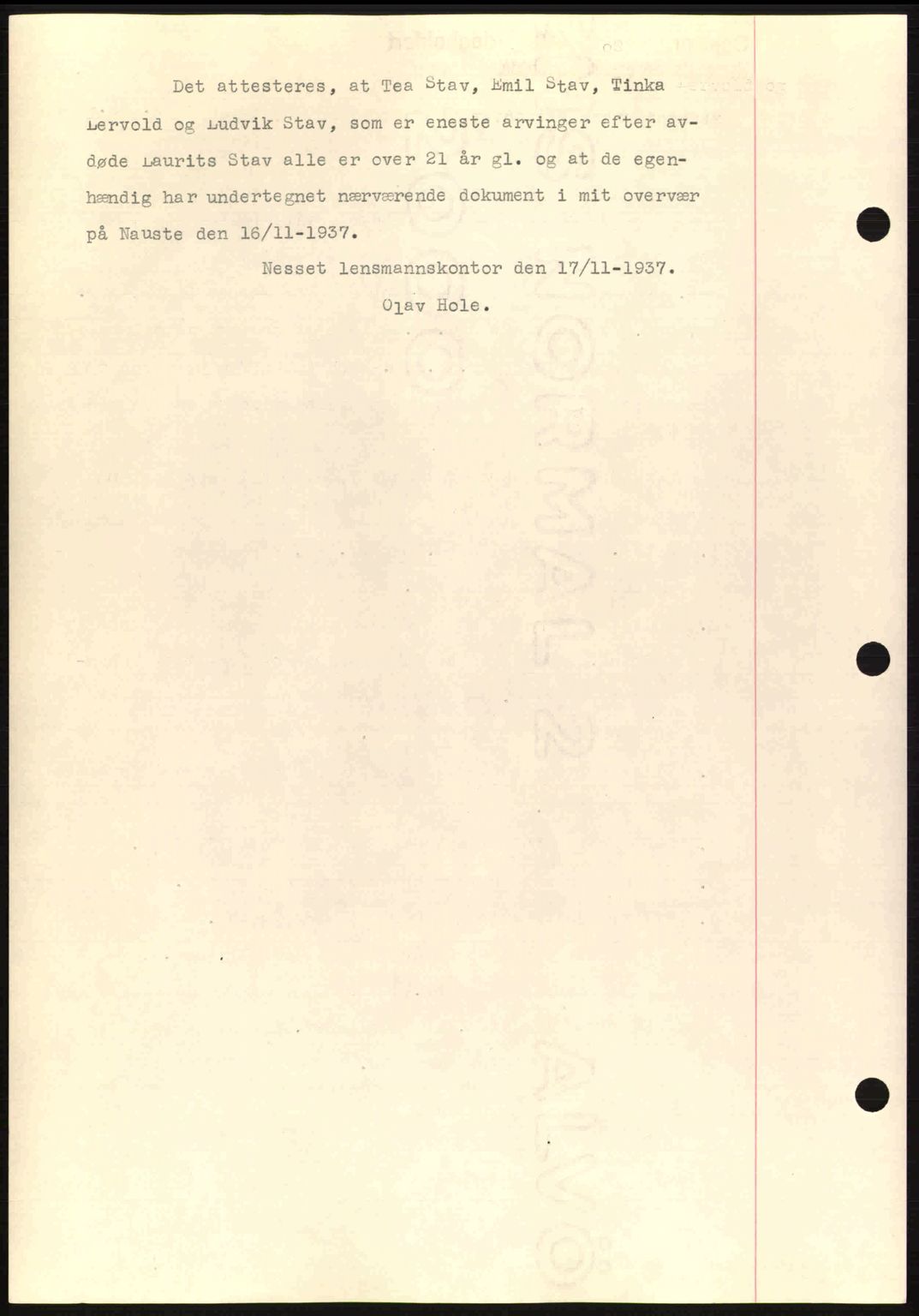 Romsdal sorenskriveri, SAT/A-4149/1/2/2C: Mortgage book no. A4, 1937-1938, Diary no: : 2320/1937