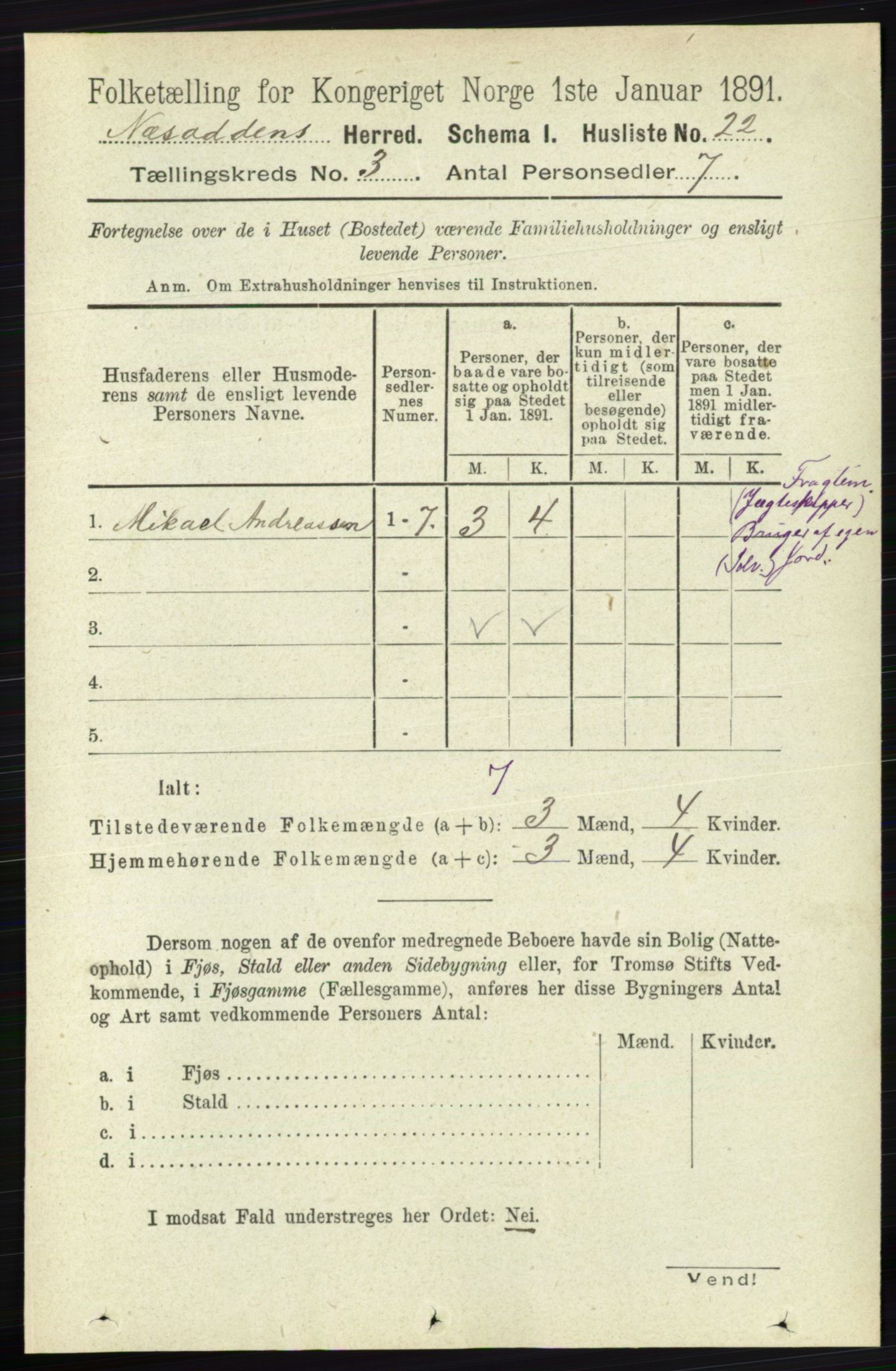RA, 1891 census for 0216 Nesodden, 1891, p. 987