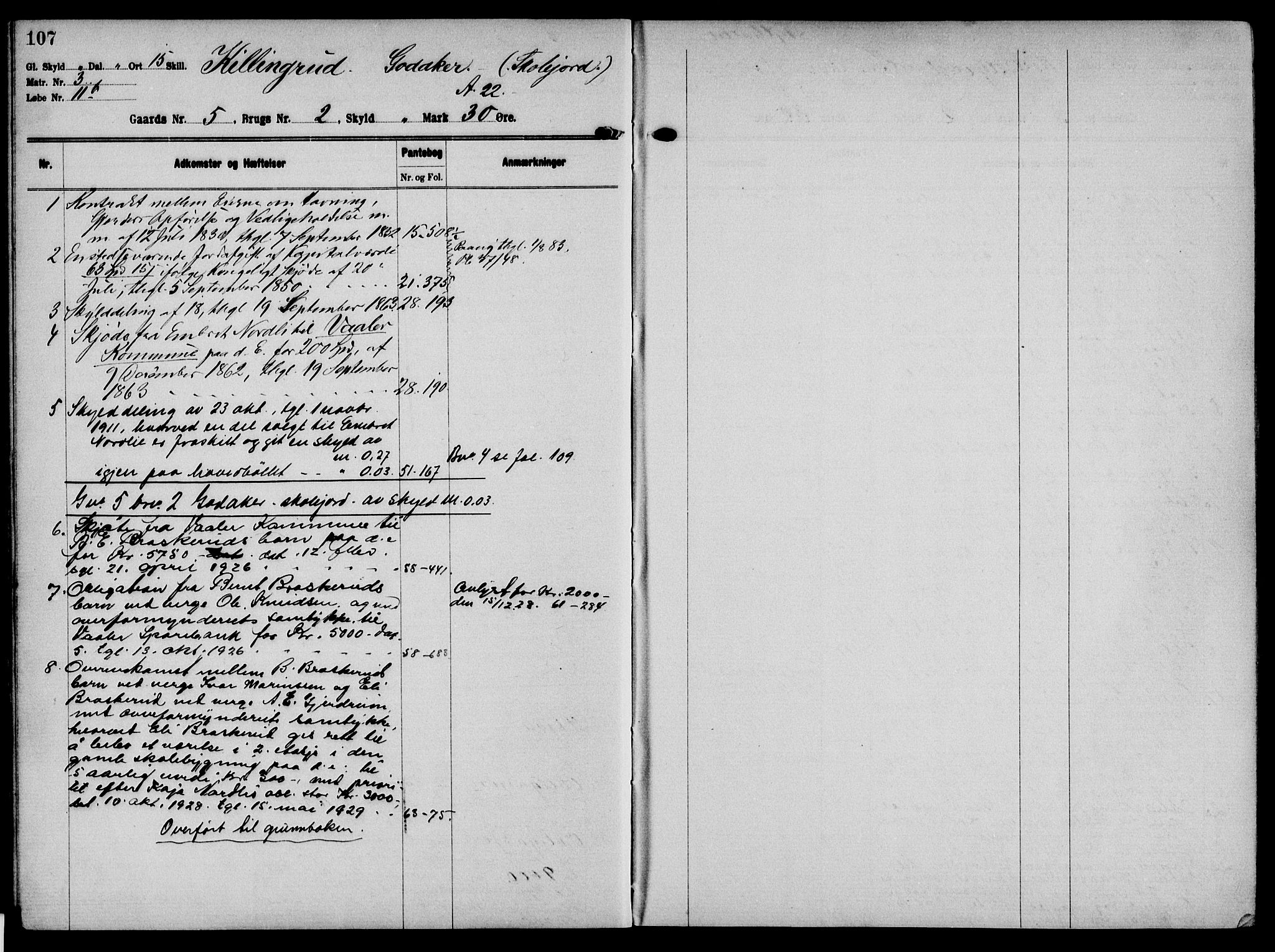 Solør tingrett, AV/SAH-TING-008/H/Ha/Hak/L0001: Mortgage register no. I, 1900-1935, p. 107