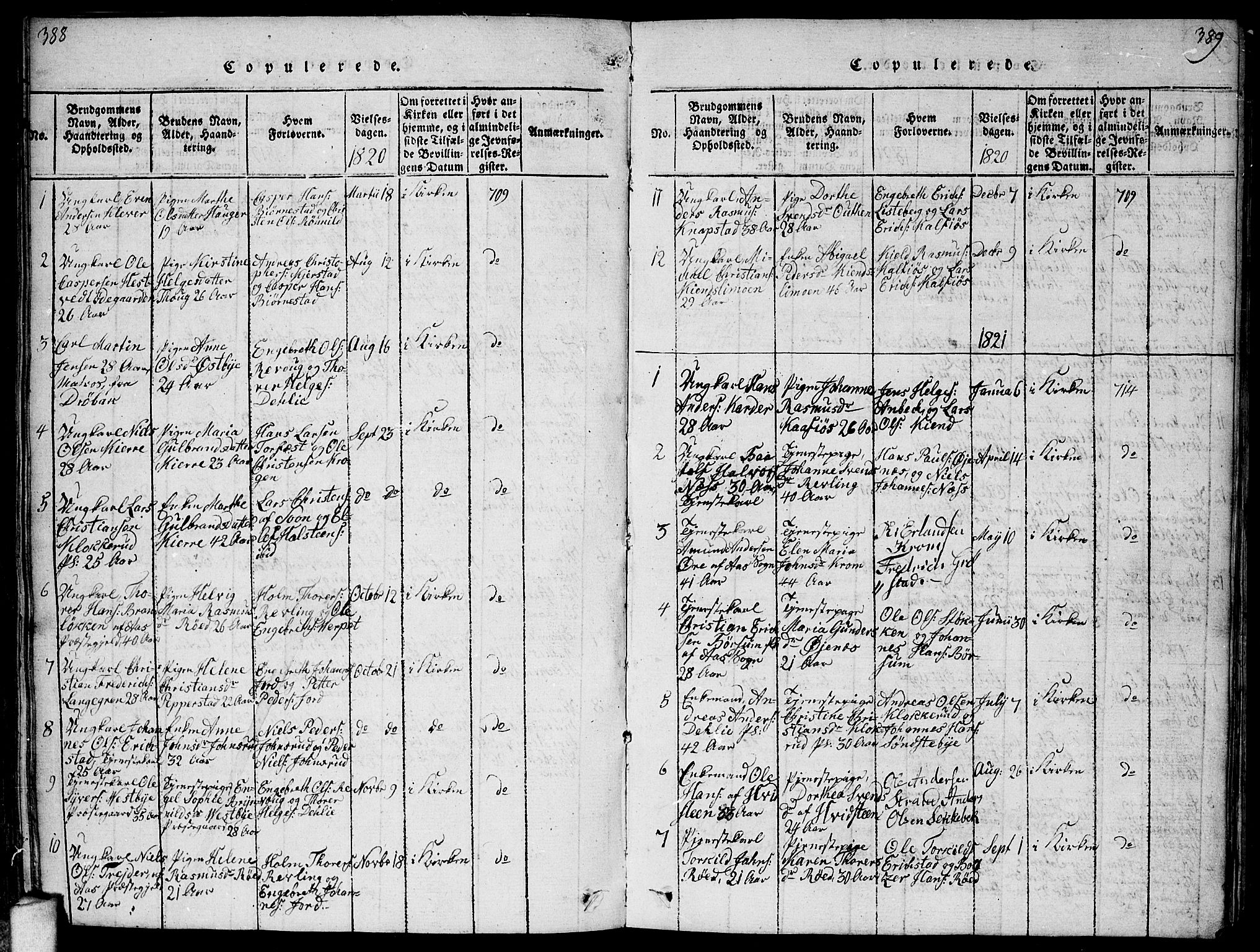 Vestby prestekontor Kirkebøker, SAO/A-10893/F/Fa/L0005: Parish register (official) no. I 5, 1814-1827, p. 388-389