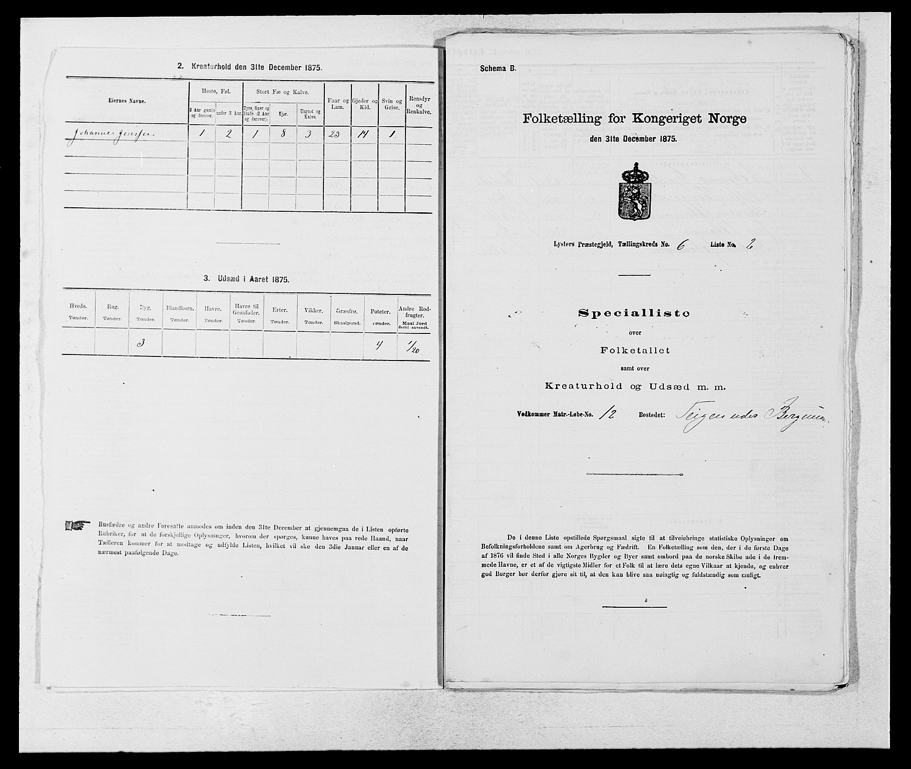 SAB, 1875 census for 1426P Luster, 1875, p. 939