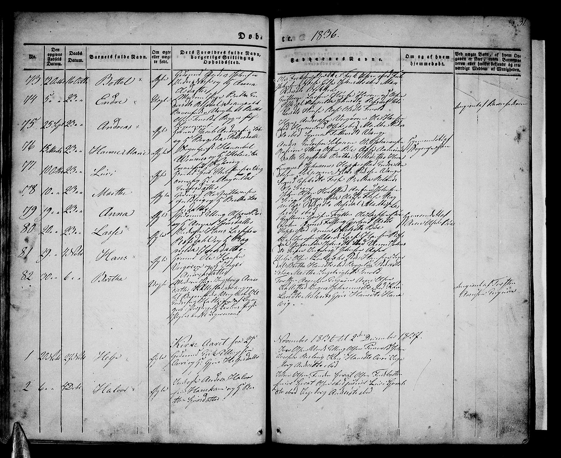 Vik sokneprestembete, AV/SAB-A-81501/H/Haa/Haaa/L0007: Parish register (official) no. A 7, 1831-1845, p. 31