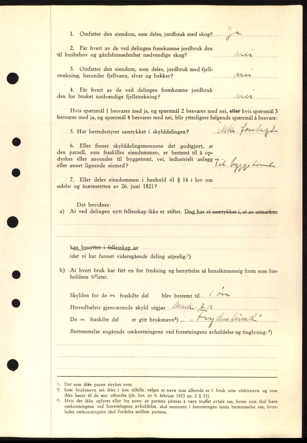 Nordre Sunnmøre sorenskriveri, AV/SAT-A-0006/1/2/2C/2Ca: Mortgage book no. A11, 1941-1941, Diary no: : 1013/1941