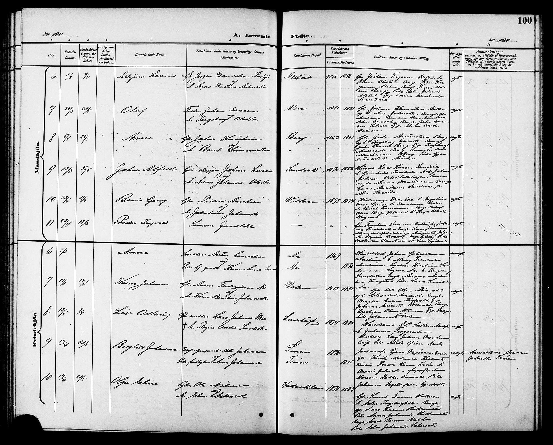 Ministerialprotokoller, klokkerbøker og fødselsregistre - Sør-Trøndelag, SAT/A-1456/630/L0505: Parish register (copy) no. 630C03, 1899-1914, p. 100