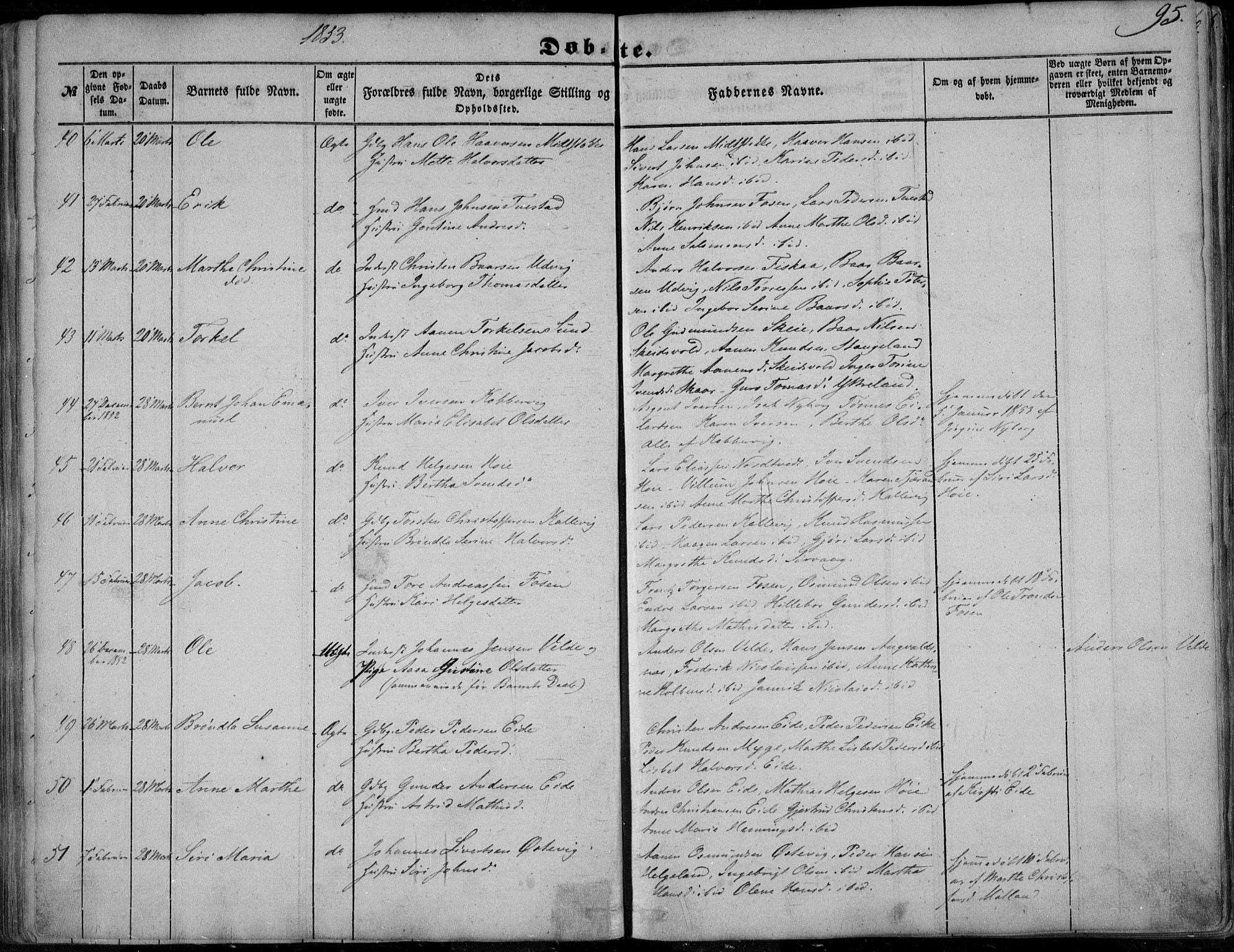 Avaldsnes sokneprestkontor, SAST/A -101851/H/Ha/Haa/L0008: Parish register (official) no. A 8, 1847-1857, p. 95