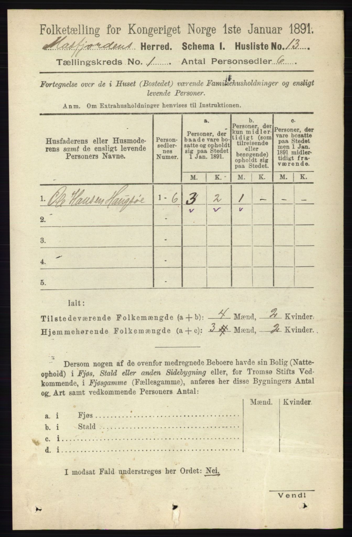 RA, 1891 census for 1266 Masfjorden, 1891, p. 46