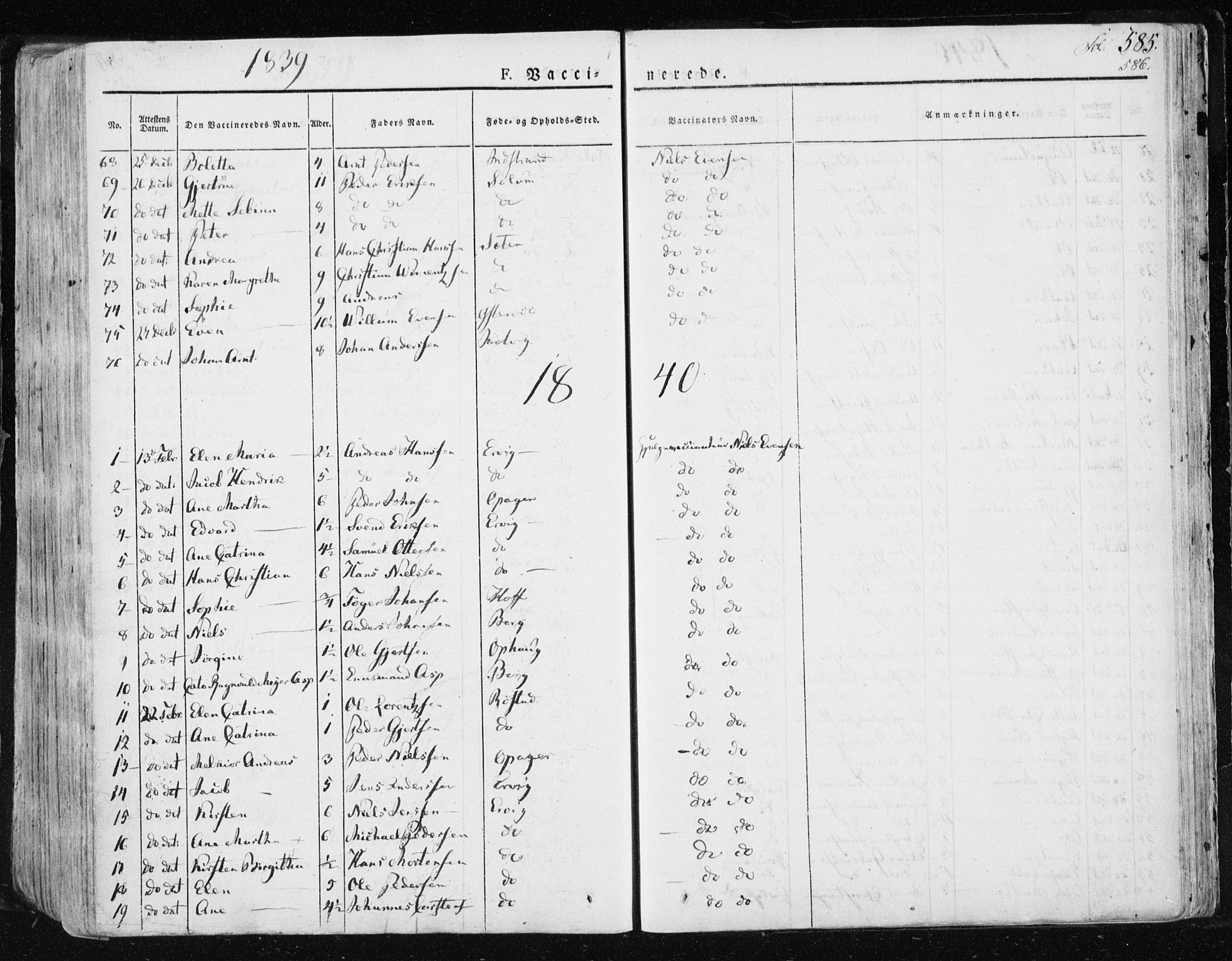 Ministerialprotokoller, klokkerbøker og fødselsregistre - Sør-Trøndelag, SAT/A-1456/659/L0735: Parish register (official) no. 659A05, 1826-1841, p. 585