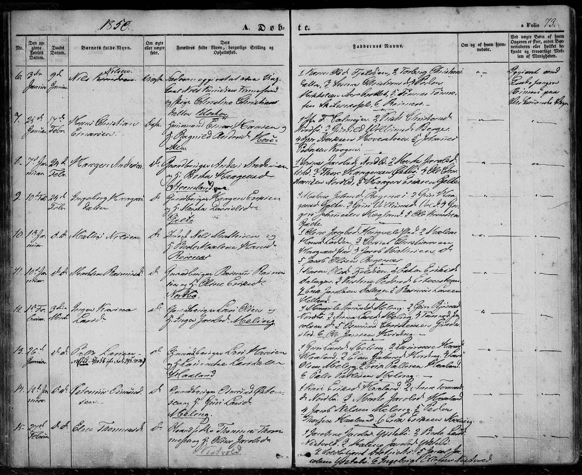 Rennesøy sokneprestkontor, AV/SAST-A -101827/H/Ha/Haa/L0005: Parish register (official) no. A 5, 1838-1859, p. 73