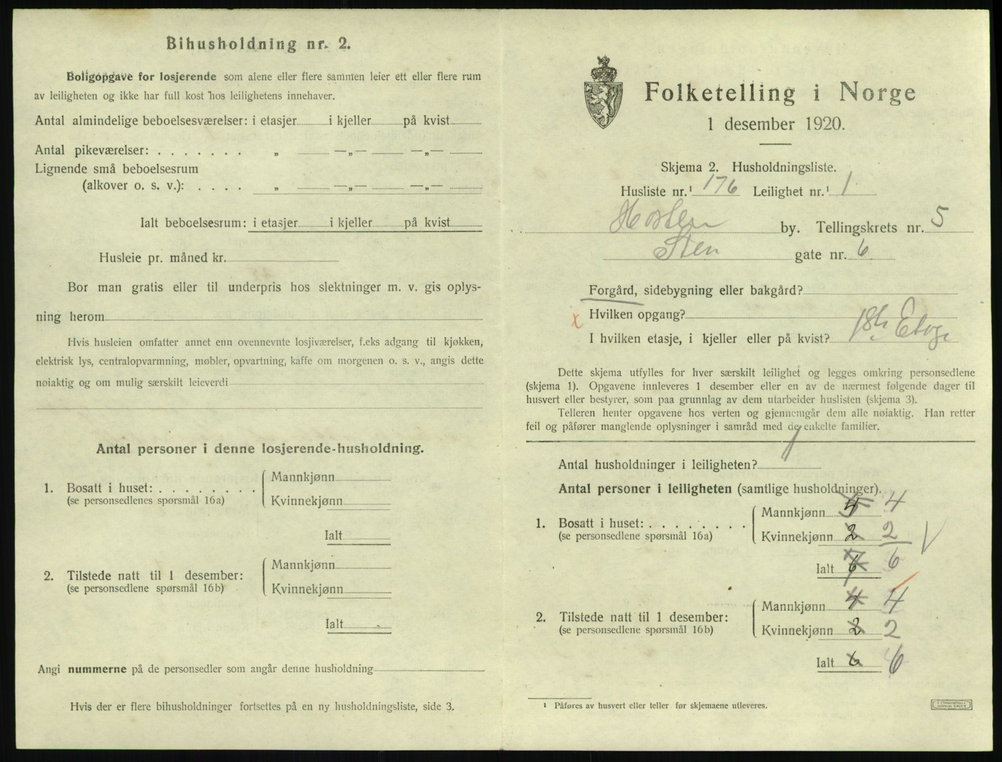 SAKO, 1920 census for Horten, 1920, p. 6265