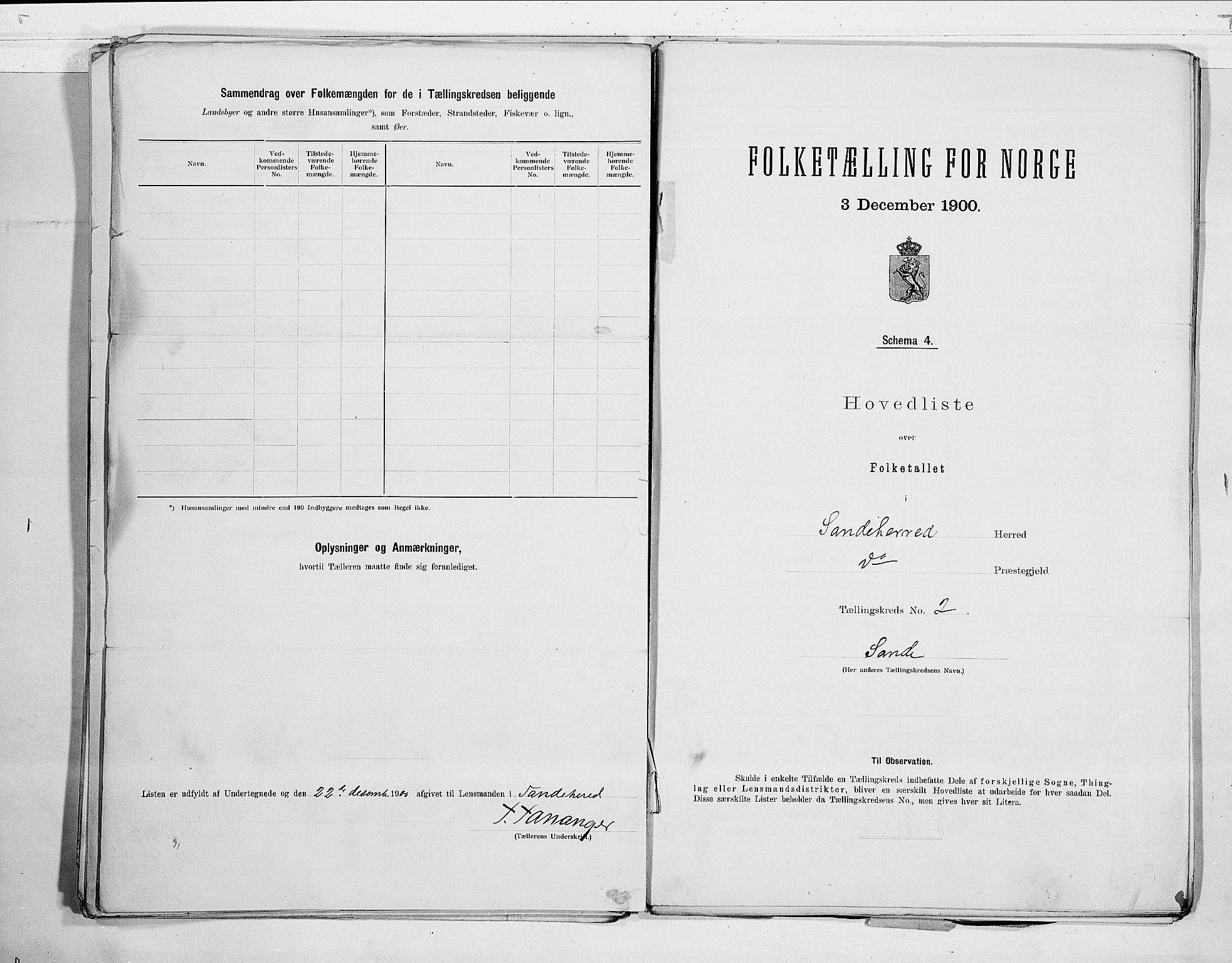 RA, 1900 census for Sandeherred, 1900, p. 8