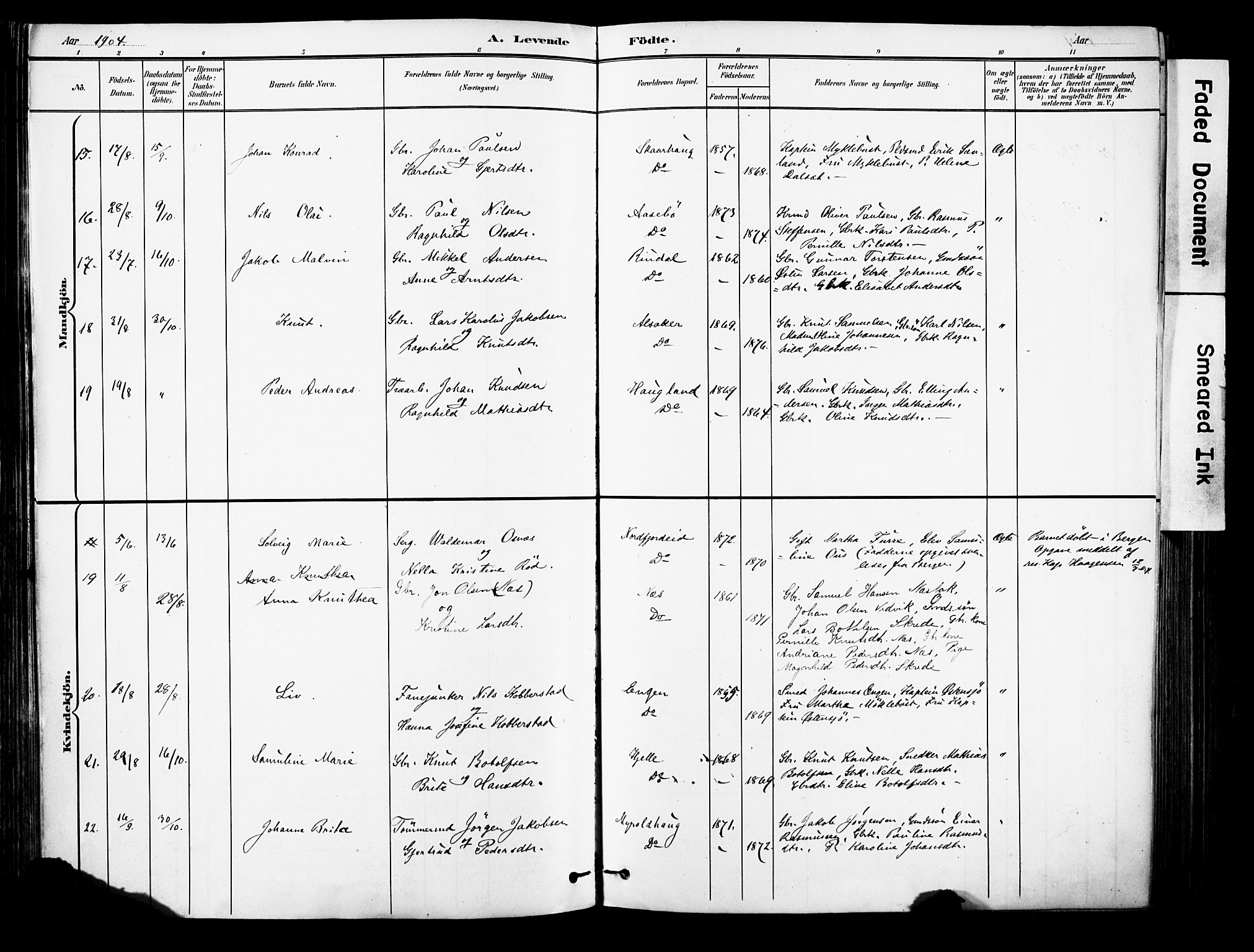 Eid sokneprestembete, AV/SAB-A-82301/H/Haa/Haab/L0001: Parish register (official) no. B 1, 1879-1906