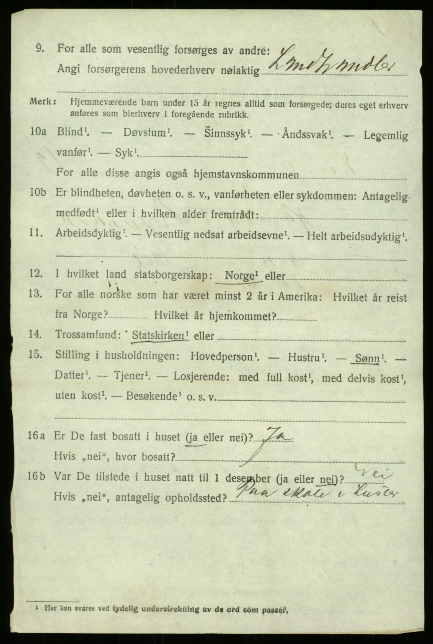 SAB, 1920 census for Luster, 1920, p. 7075