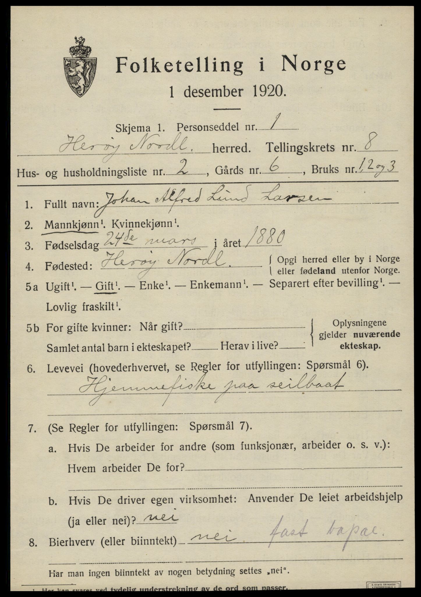 SAT, 1920 census for Herøy, 1920, p. 4984