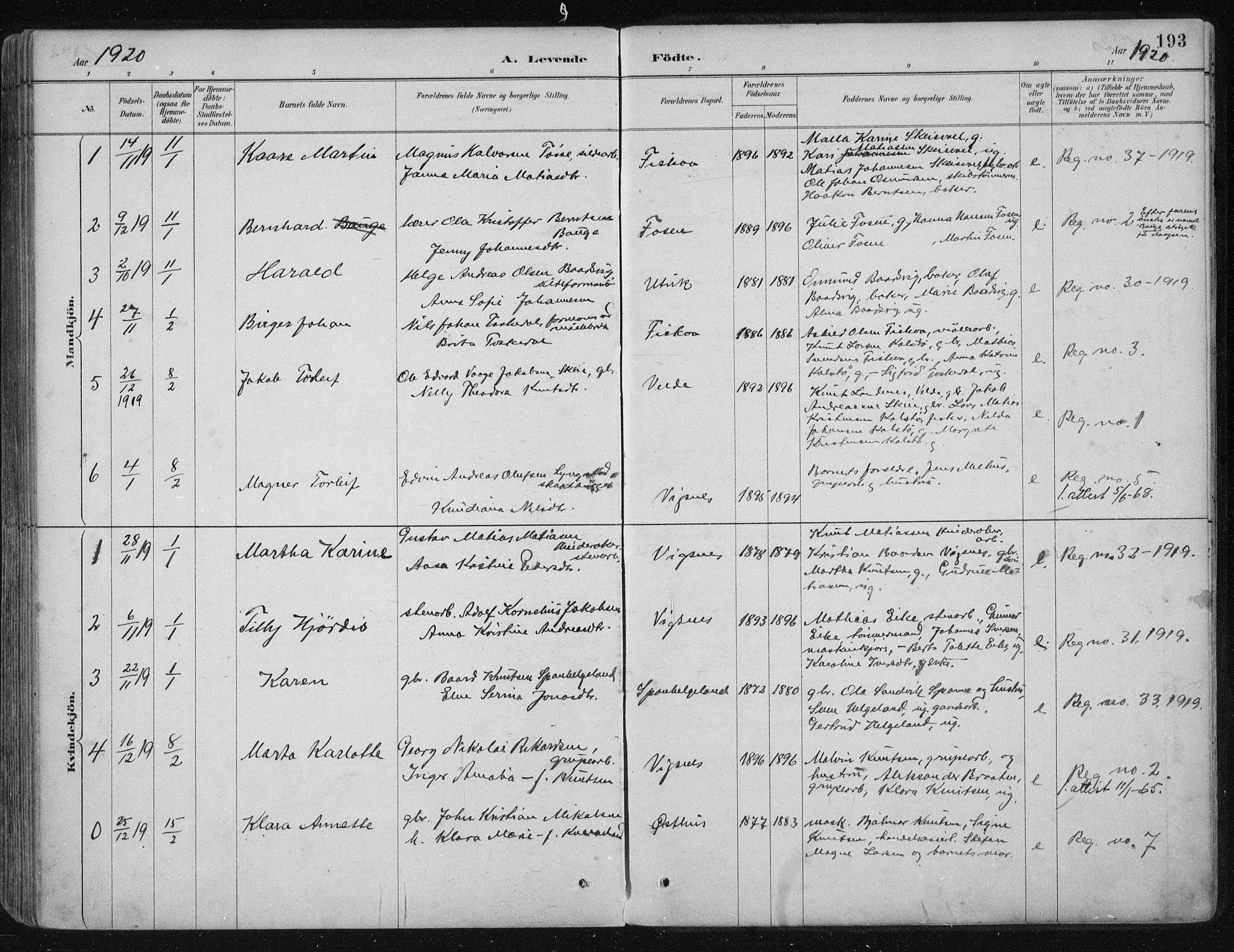 Avaldsnes sokneprestkontor, SAST/A -101851/H/Ha/Haa/L0017: Parish register (official) no. A 17, 1889-1920, p. 193