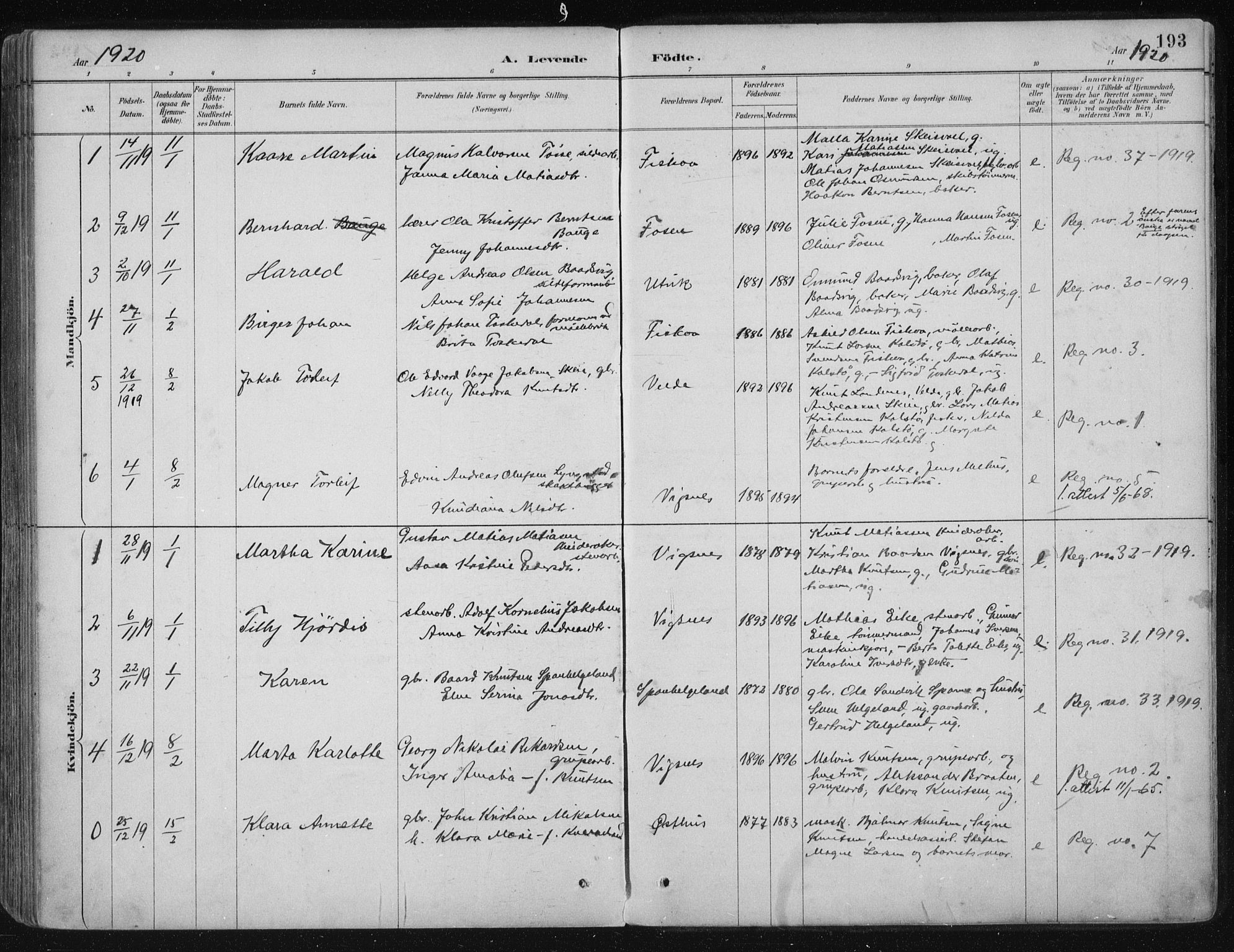 Avaldsnes sokneprestkontor, AV/SAST-A -101851/H/Ha/Haa/L0017: Parish register (official) no. A 17, 1889-1920, p. 193