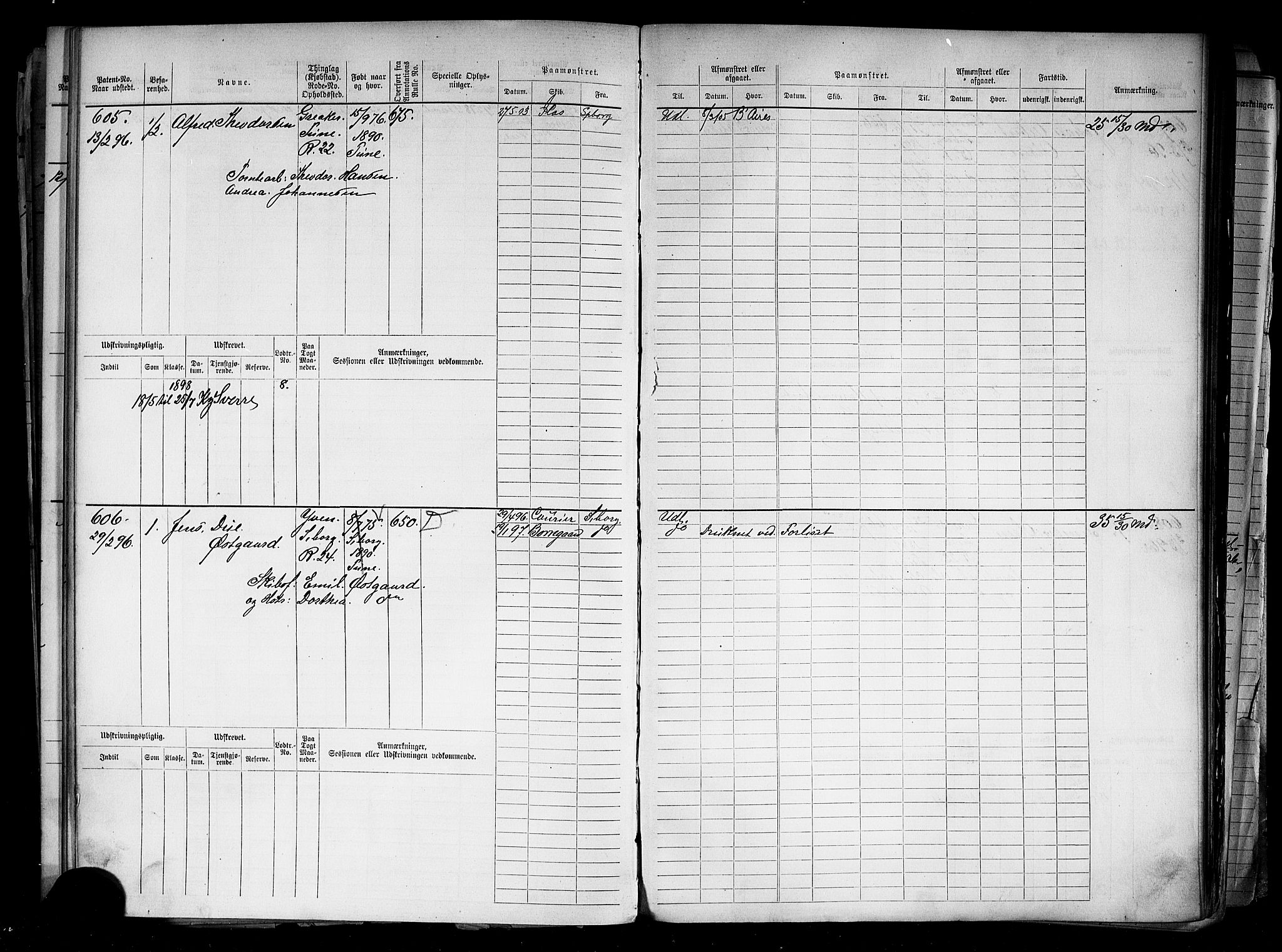 Sarpsborg mønstringskontor, AV/SAO-A-10569c/F/Fc/Fcb/L0005: Hovedrulle, 1881-1916, p. 156