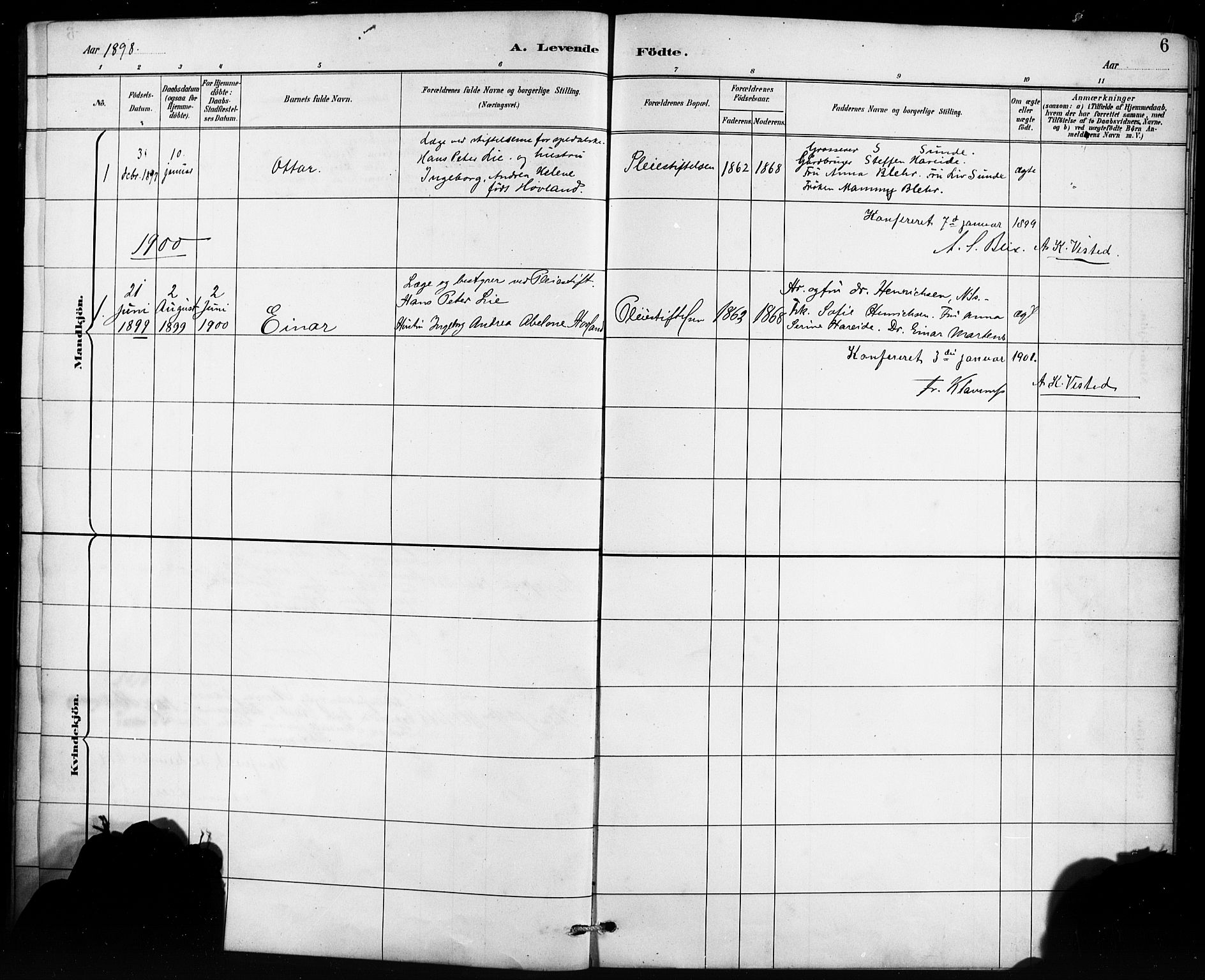 St. Jørgens hospital og Årstad sokneprestembete, AV/SAB-A-99934: Parish register (official) no. A 13, 1886-1906, p. 6