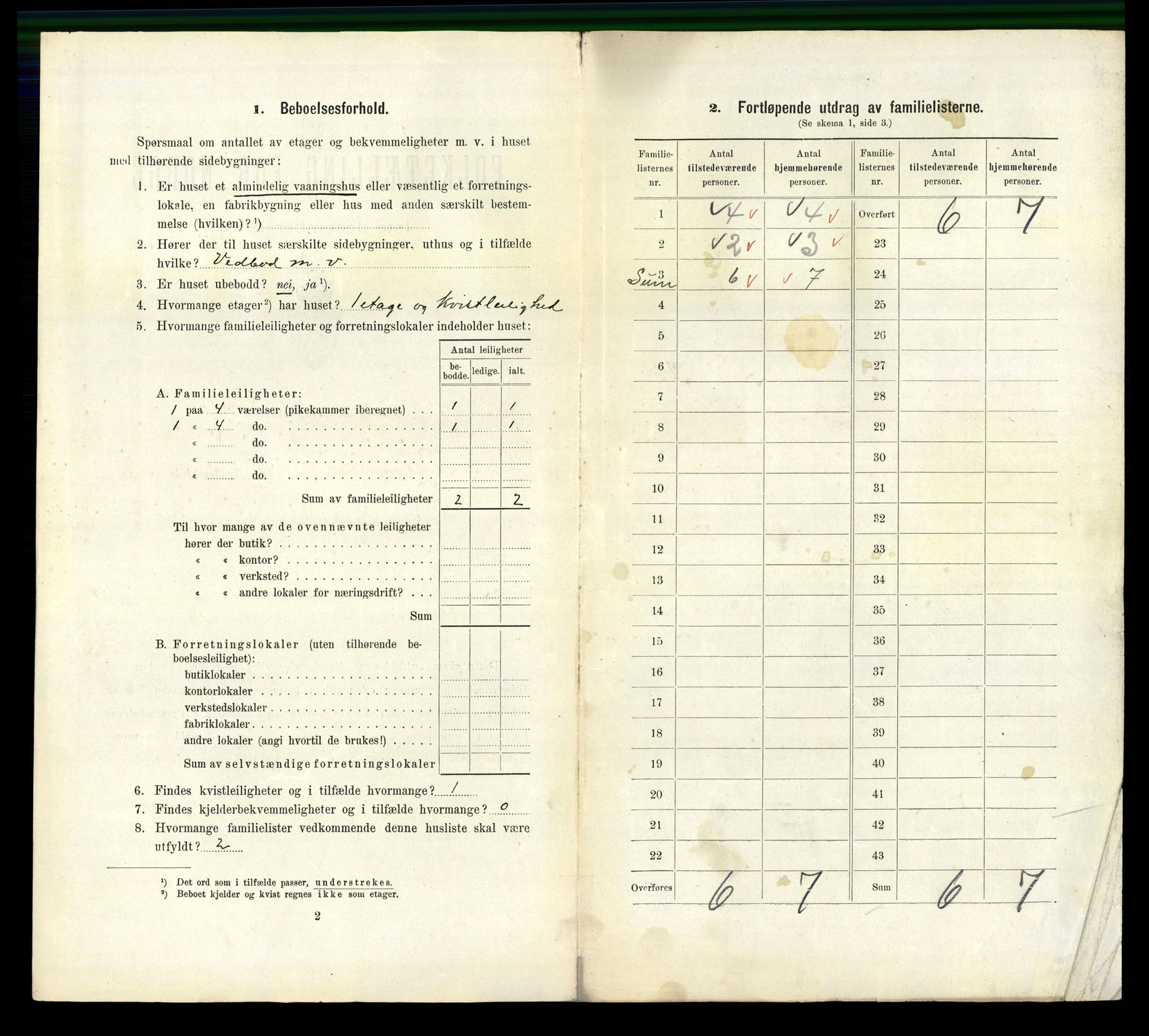 RA, 1910 census for Arendal, 1910, p. 2900