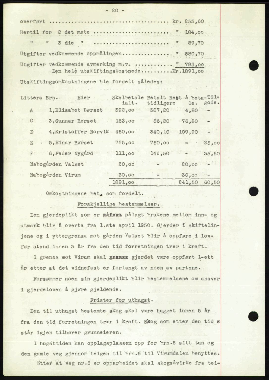 Nordmøre sorenskriveri, AV/SAT-A-4132/1/2/2Ca: Mortgage book no. A114, 1950-1950, Diary no: : 623/1950