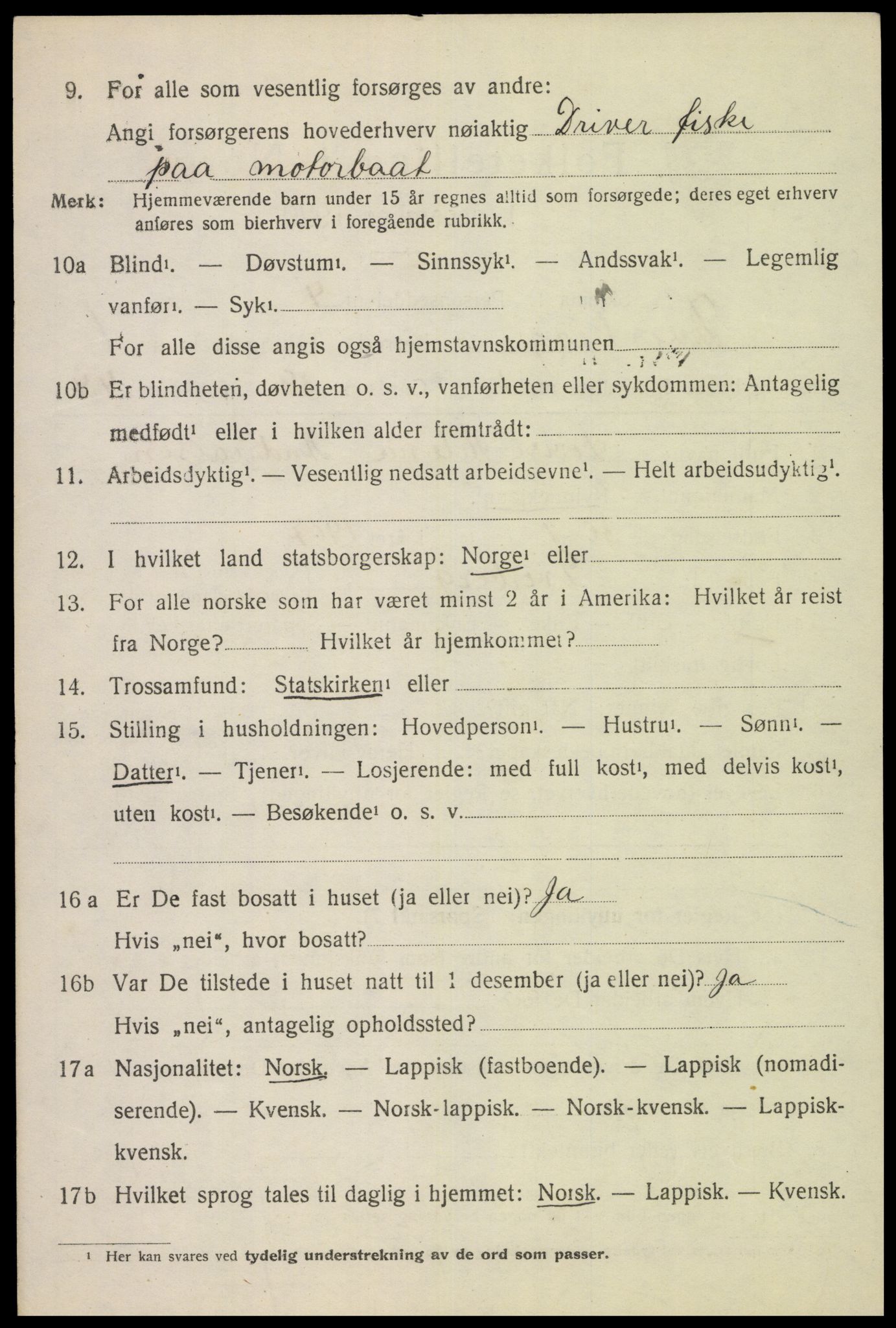 SAT, 1920 census for Dverberg, 1920, p. 1865